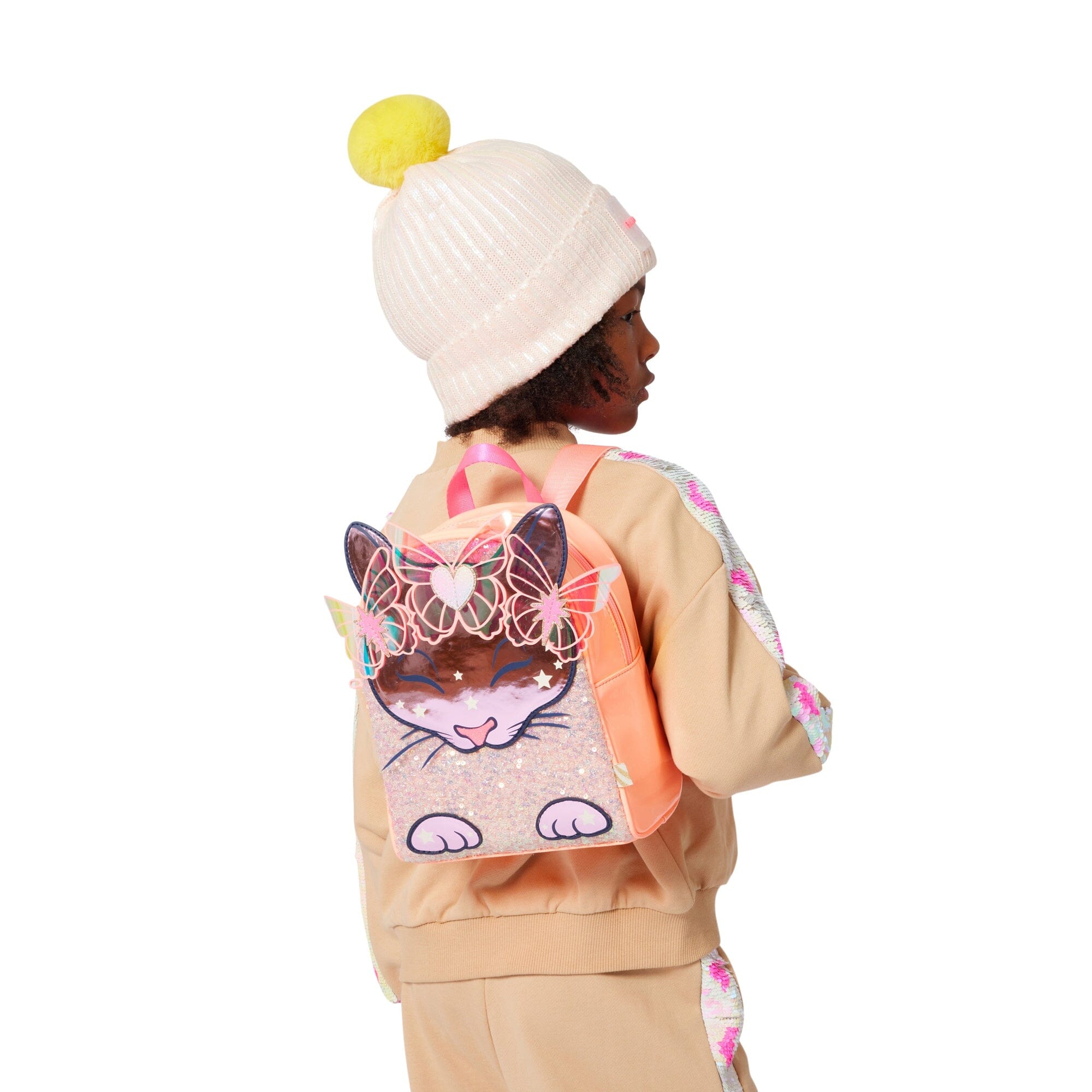 Billieblush Jogginghose beige mit rosa Pailletten Glanz für kleine Fashionistas Jogginghose Billieblush 