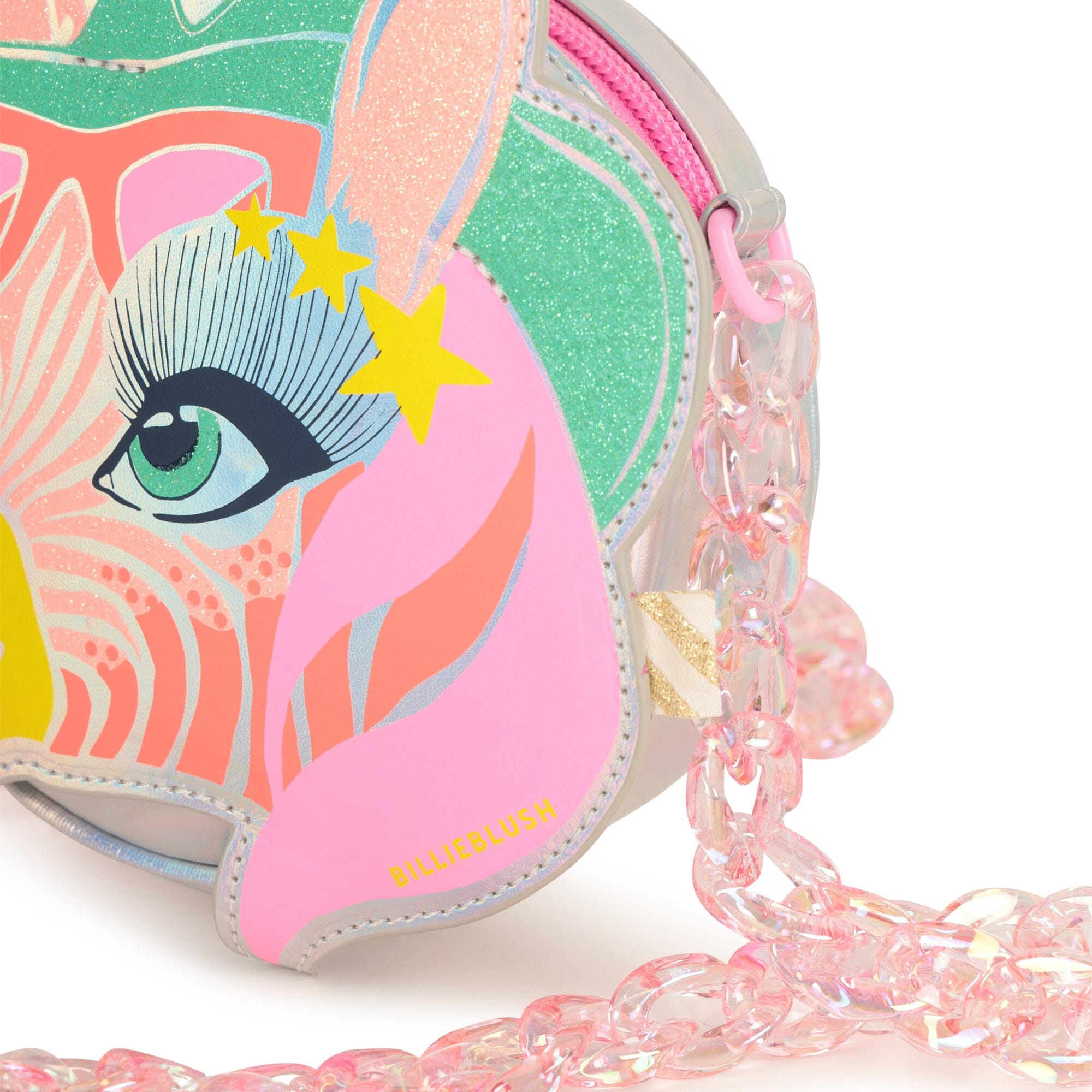 BILLIEBLUSH kleine Handtasche Zebra-Motiv mit Glitzer & Neon Handtasche Billieblush 