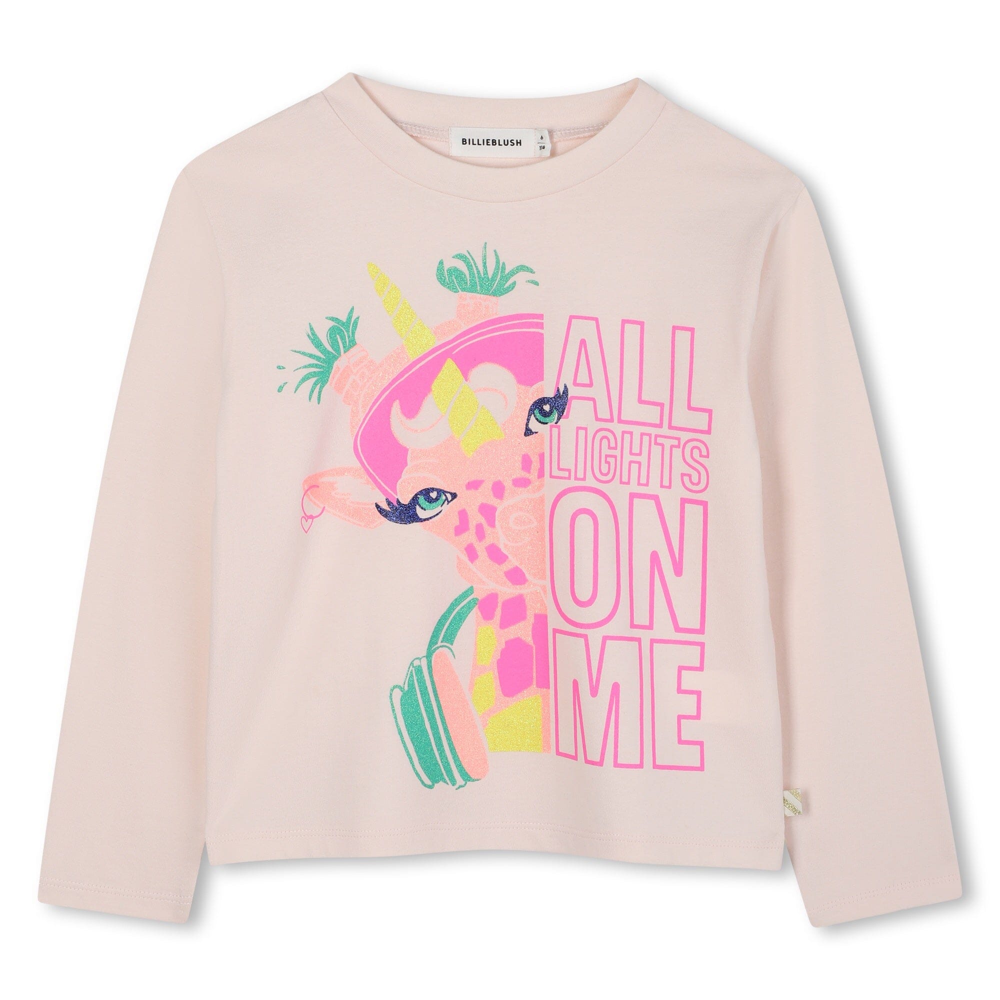Billieblush Langarmshirt rosa Giraffenprint mit Glitzereffekt für kleine Trendsetterinnen Langarmshirt Billieblush 5 Jahre ( 104-110 ) 