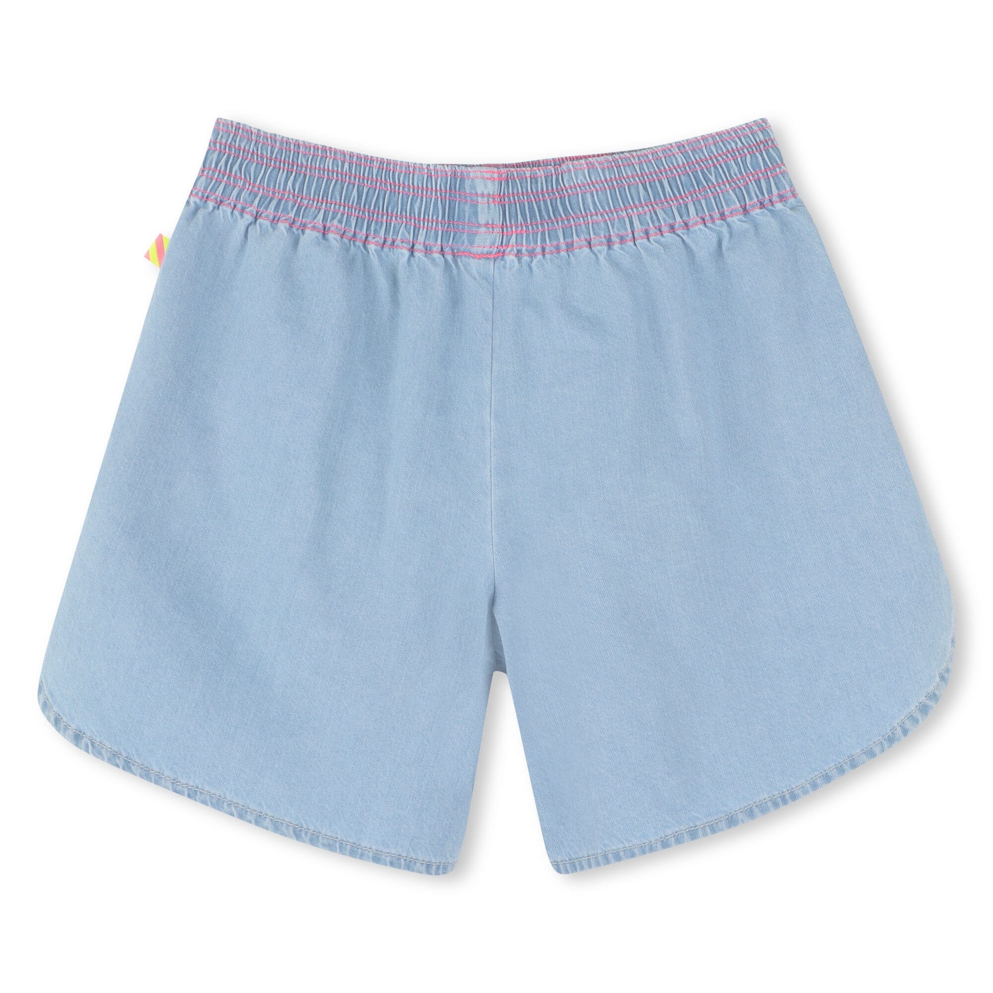 Billieblush sommerlich leichte Jeans Shorts hellblau mit Stickerei aus Palmen- und Sonnemotiv mit Neonfarben Shorts Billieblush 