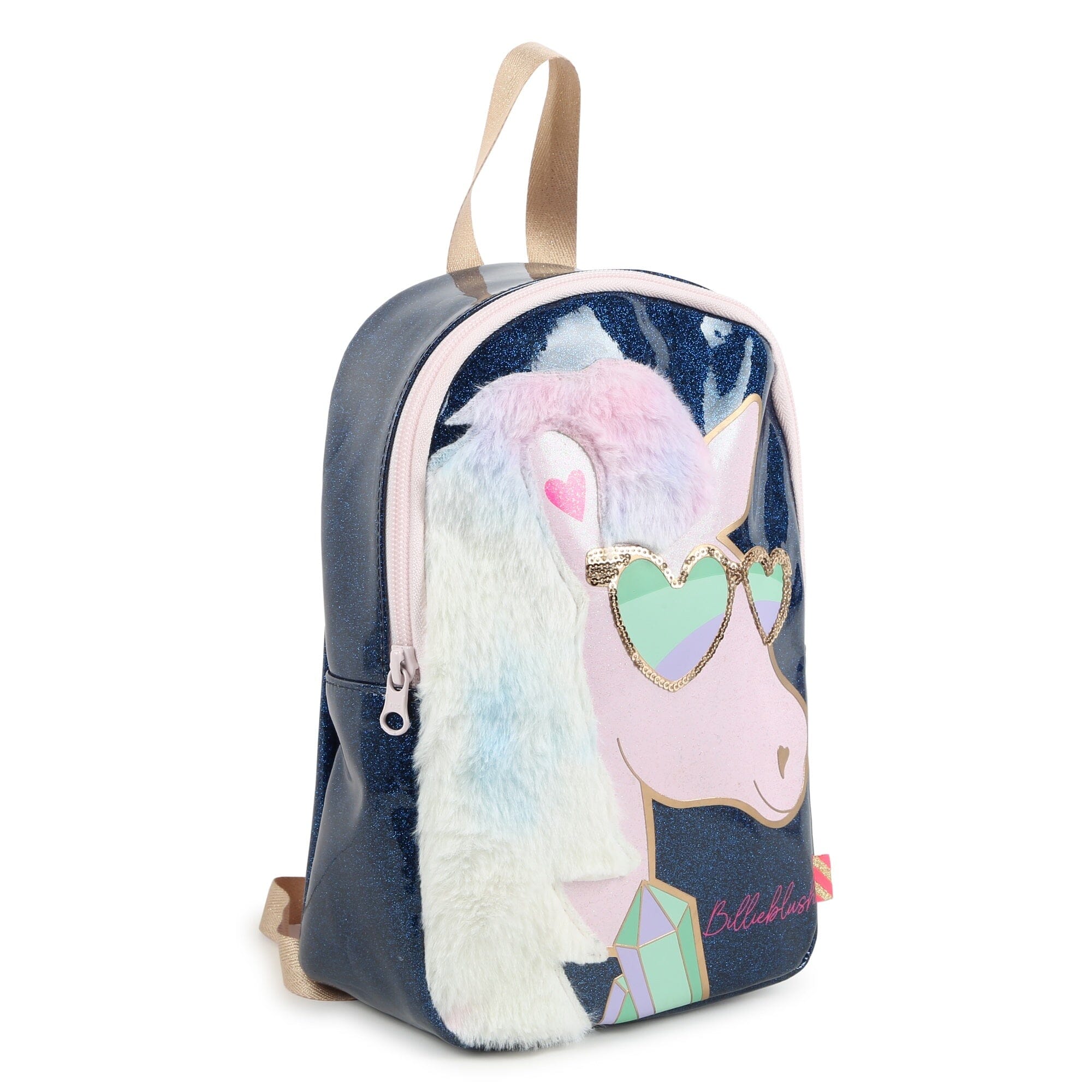 Billieblush Rucksack mit paillettenbesetztem Pegasus-Motiv und buntem, flauschigem Fleece Rucksäcke Billieblush 