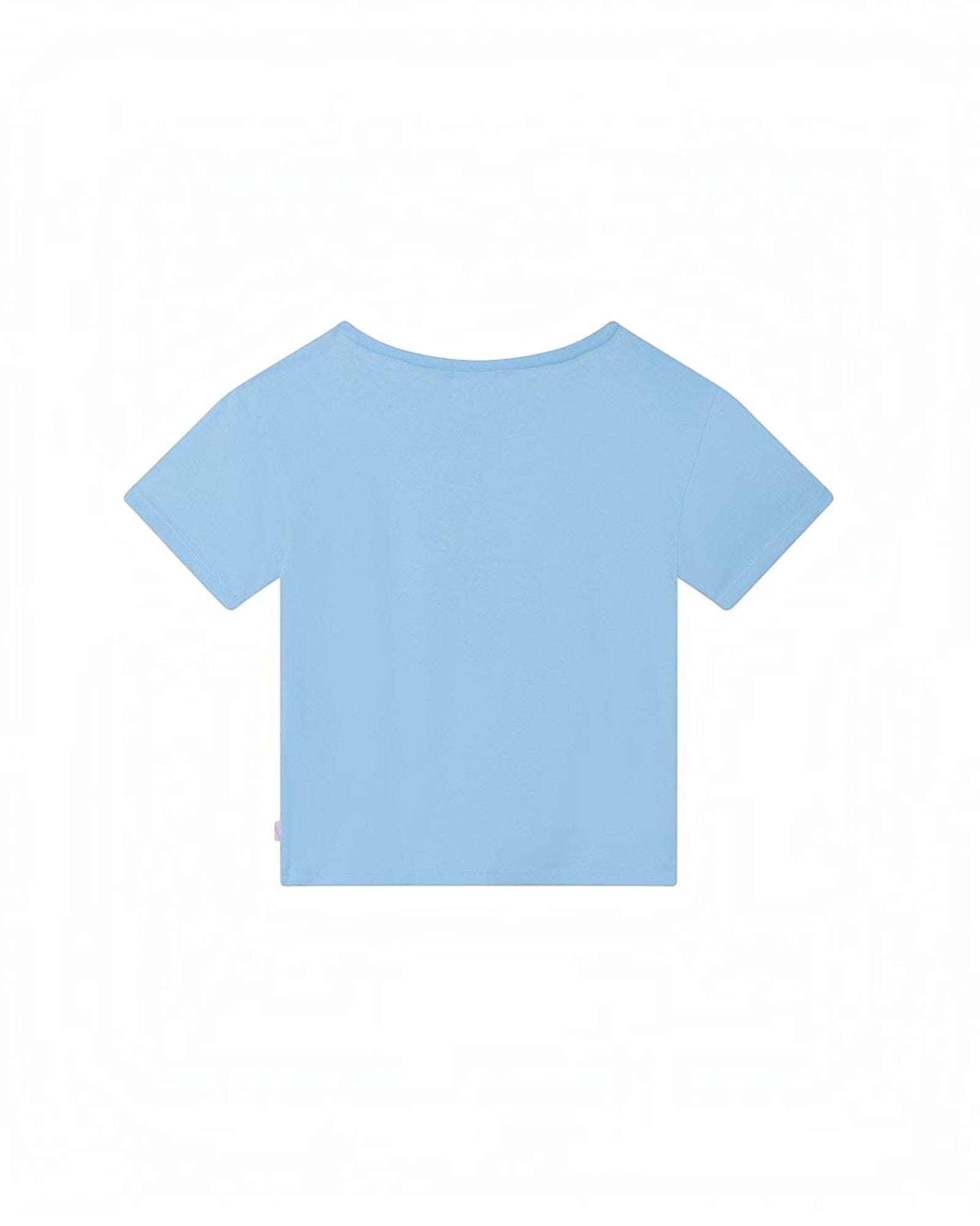 Billieblush Shirt hellblau Strandmotiv Palme Auto Sonnenschirm Pailletten Schleife bunt T-Shirt Billieblush 