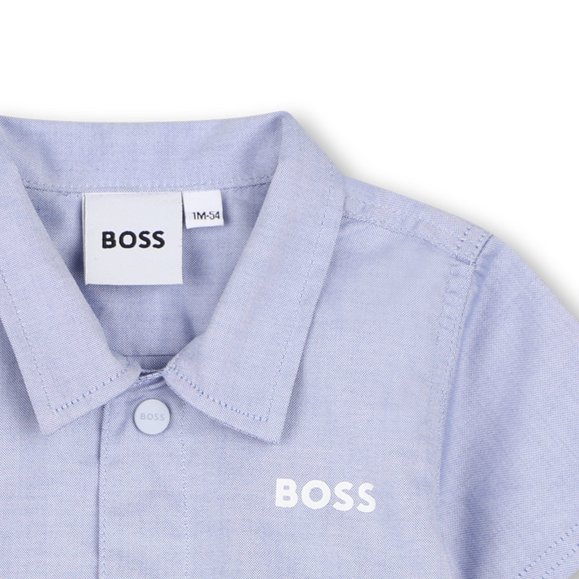 BOSS Baby – Hemd & Shorts Set – Baumwolle, hellblau, Geschenkbox Baby Kombination BOSS 