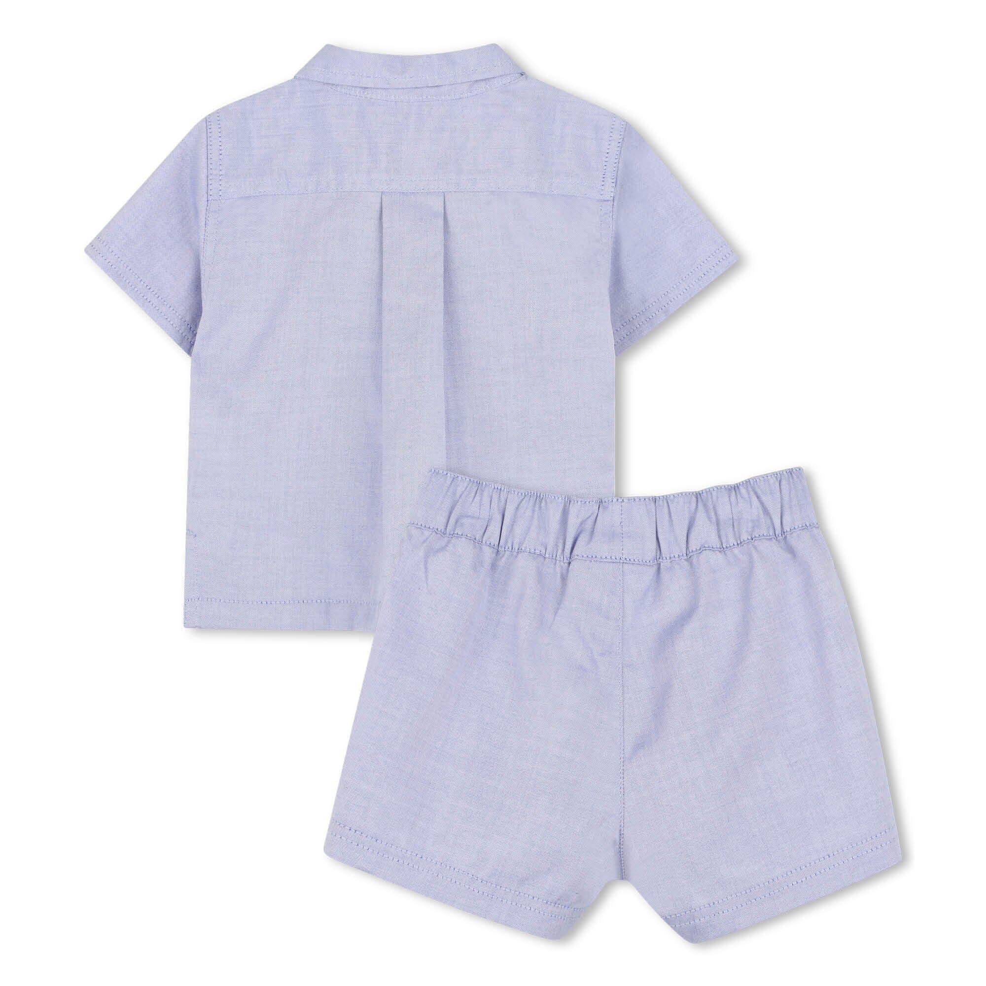 BOSS Baby – Hemd & Shorts Set – Baumwolle, hellblau, Geschenkbox Baby Kombination BOSS 