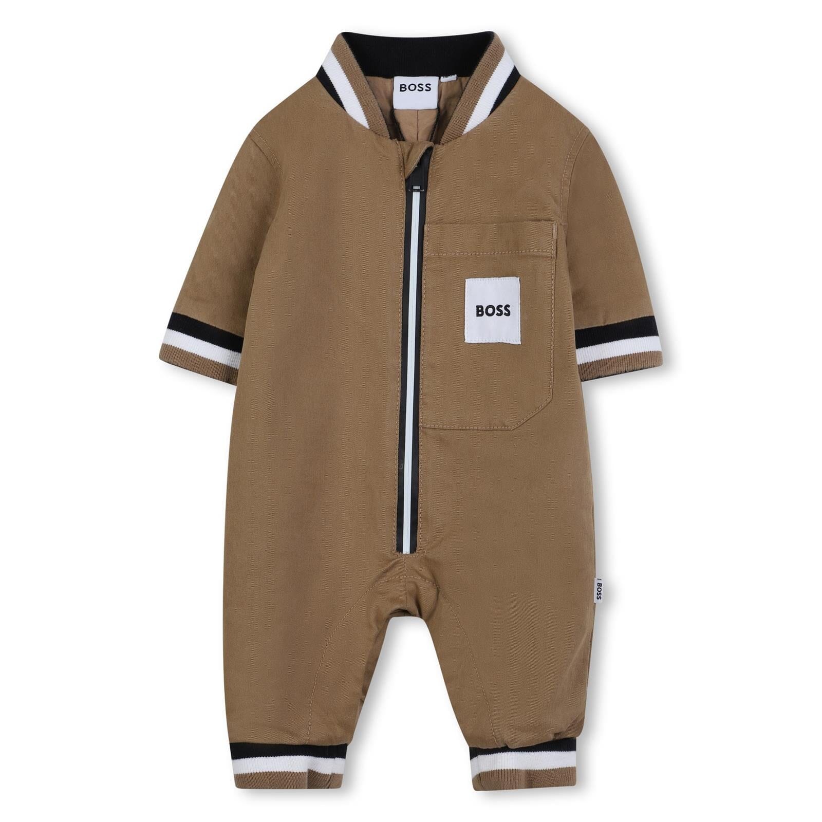BOSS Baby – Jumpsuit aus Twill Sand Strampler Boss 9 Monate ( 68-74) 