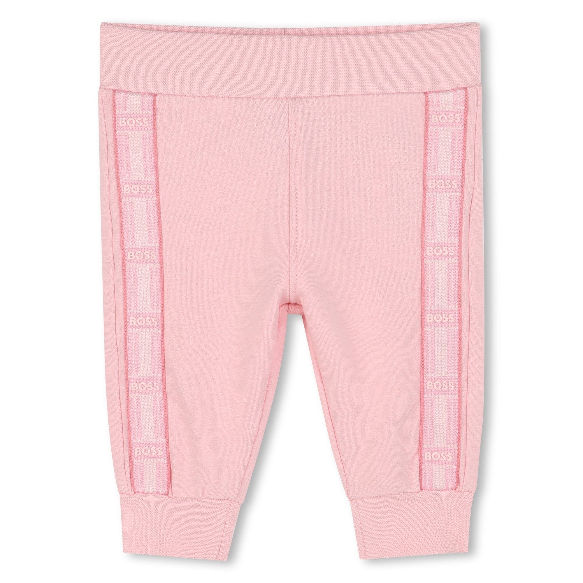 BOSS Baby Jogginganzug 3-Teiler in weiß/ rosa mit Farbblöcke und Streifen - Copy Baby Kombination Boss 