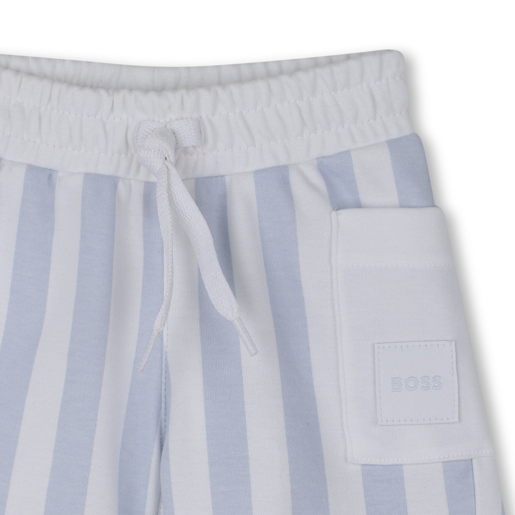 BOSS Baby T-Shirt + Shorts Set „Himmelblau“ – Logo-Shirt & Streifenshorts Baby Kombination Boss Kidswear 