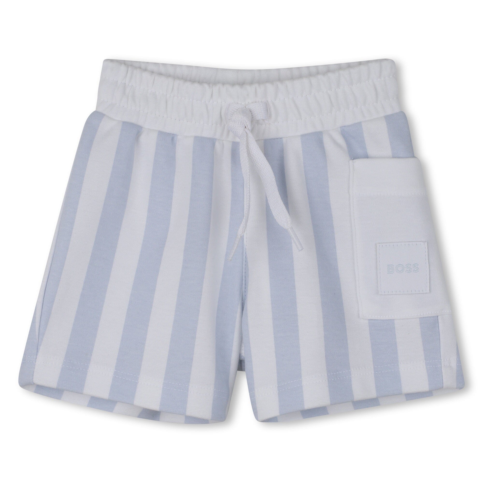 BOSS Baby T-Shirt + Shorts Set „Himmelblau“ – Logo-Shirt & Streifenshorts Baby Kombination Boss Kidswear 