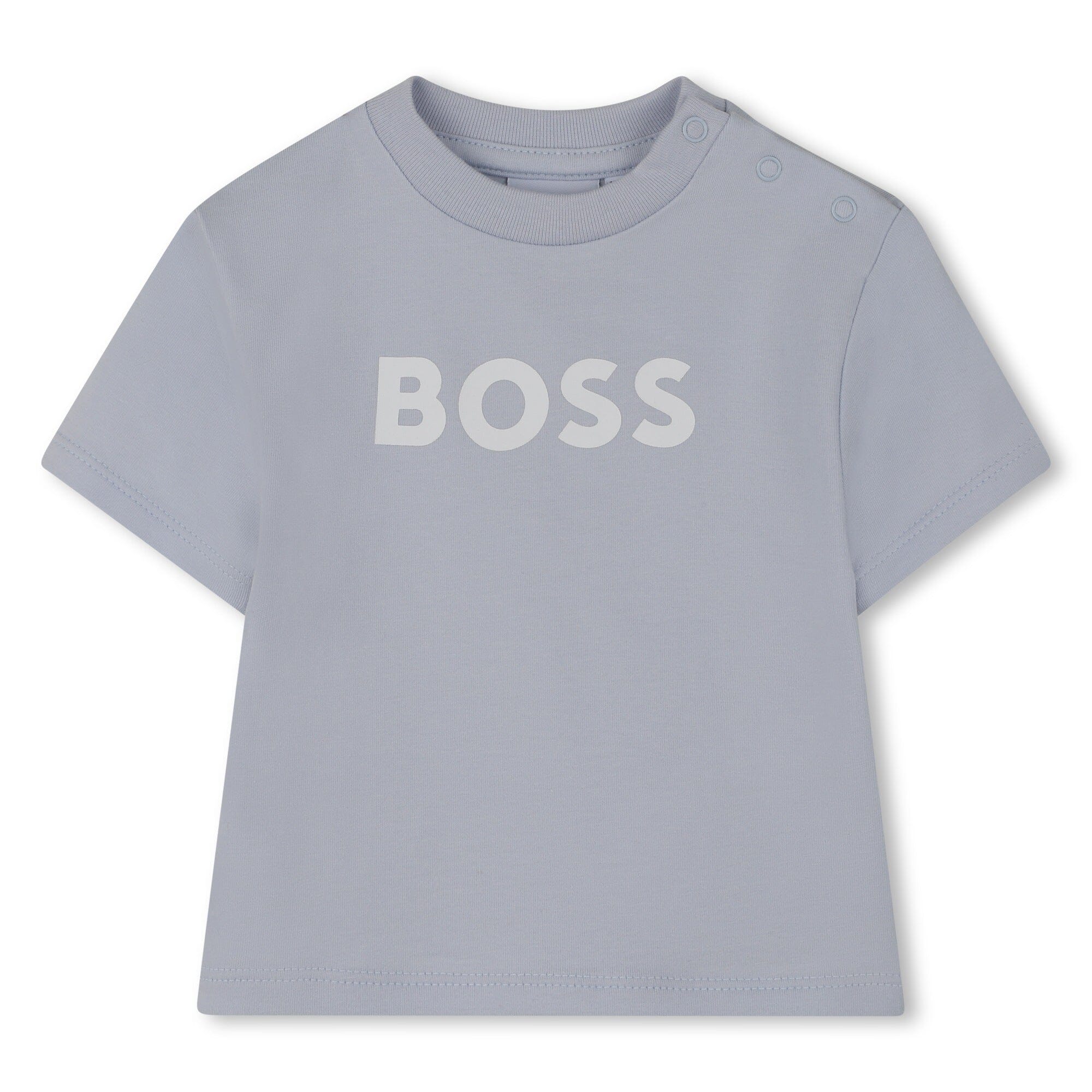 BOSS Baby T-Shirt + Shorts Set „Himmelblau“ – Logo-Shirt & Streifenshorts Baby Kombination Boss Kidswear 