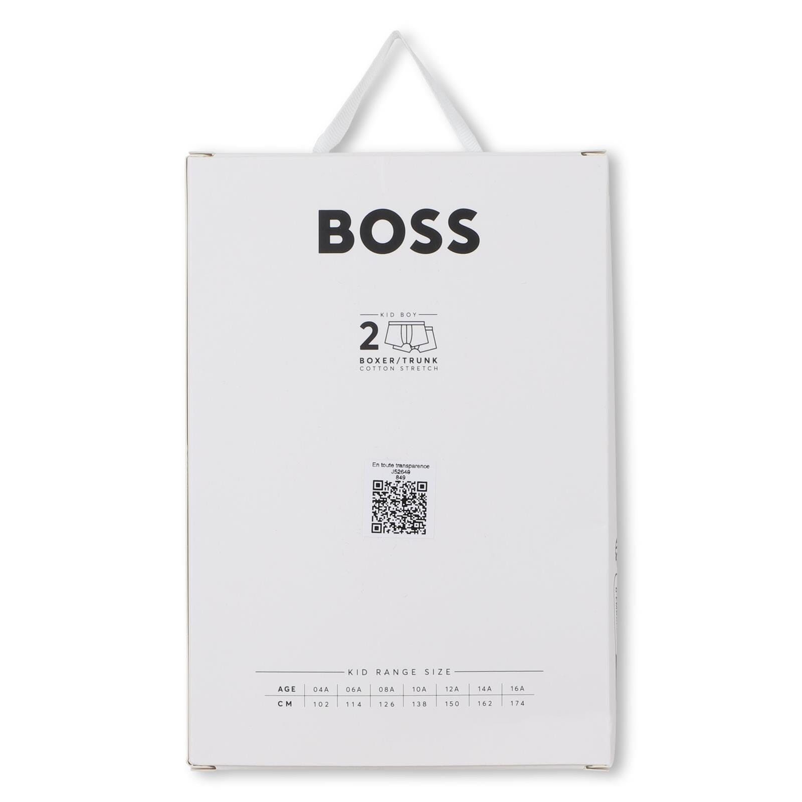 BOSS Kids – 2er-Pack Boxershorts aus Jersey, Marine/Sand Unterwäsche Boss 