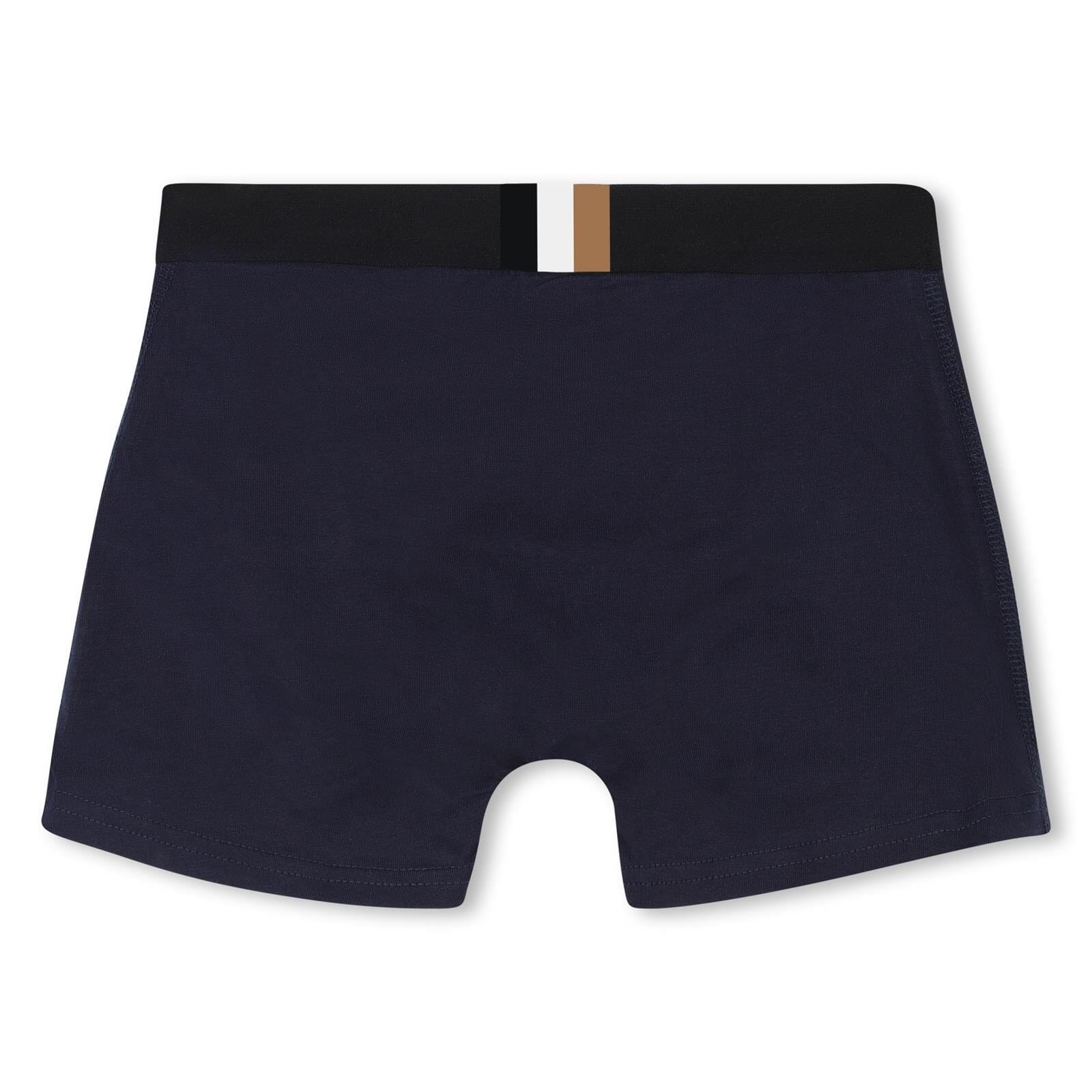 BOSS Kids – 2er-Pack Boxershorts aus Jersey, Marine/Sand Unterwäsche Boss 