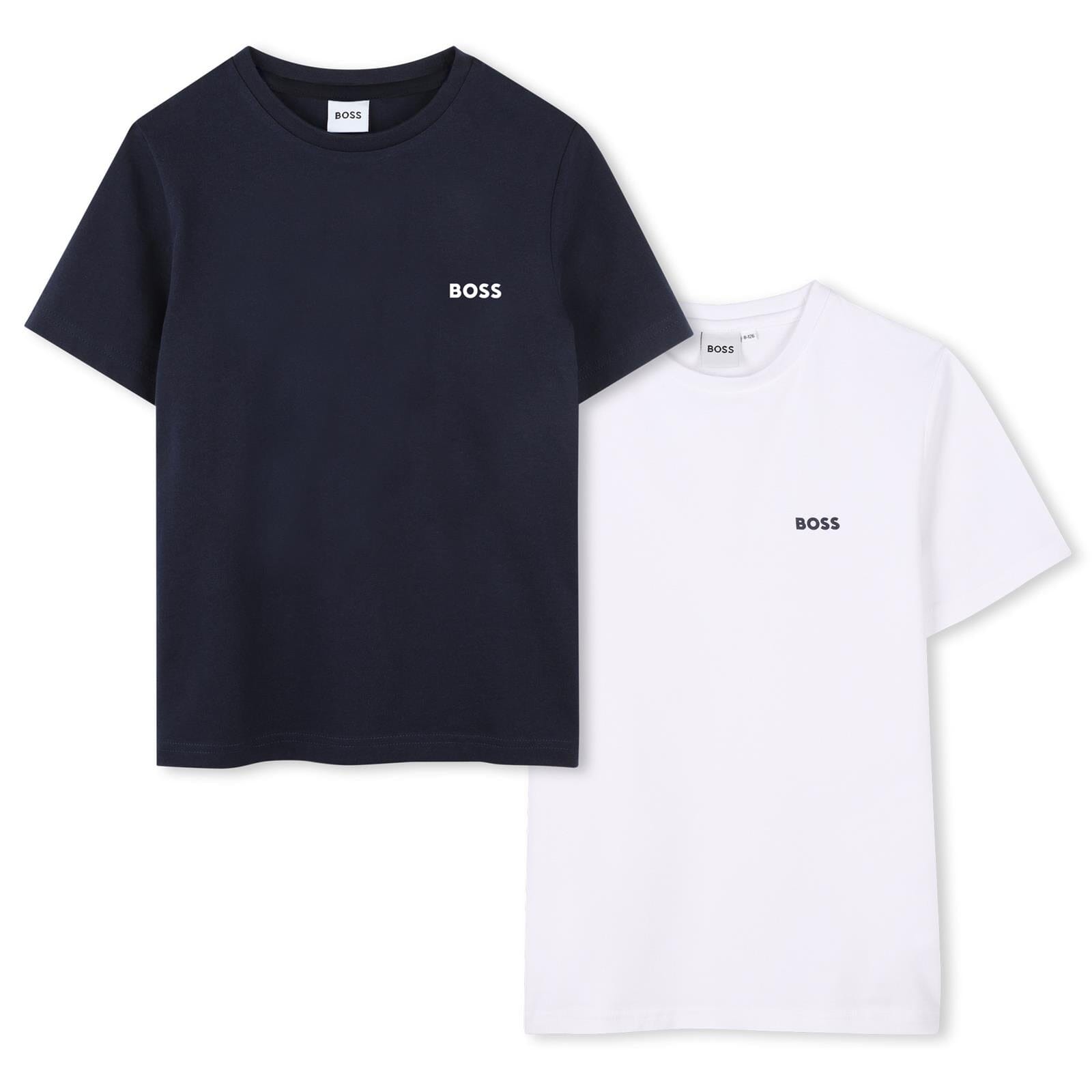 BOSS Kids – 2er-Pack T-Shirts, Marine/Weiß T-Shirt Boss 6 Jahre / 110-116 