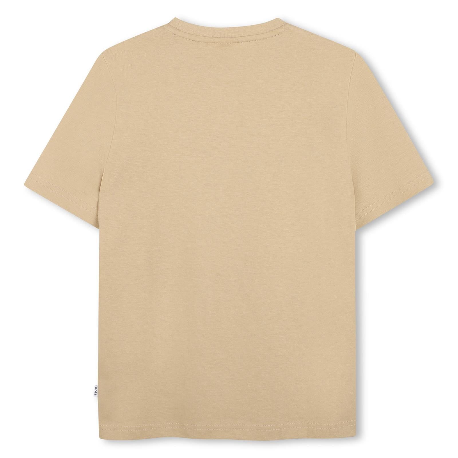 BOSS Kids Kurzarm T-Shirt Beige T-Shirt Boss Kidswear 