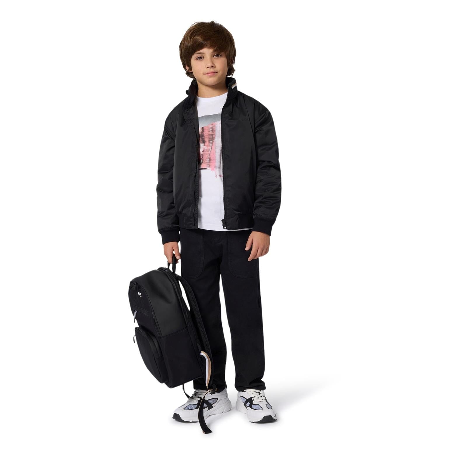 BOSS Kids – Rucksack aus beschichtetem Textil Schwarz Rucksäcke Boss 