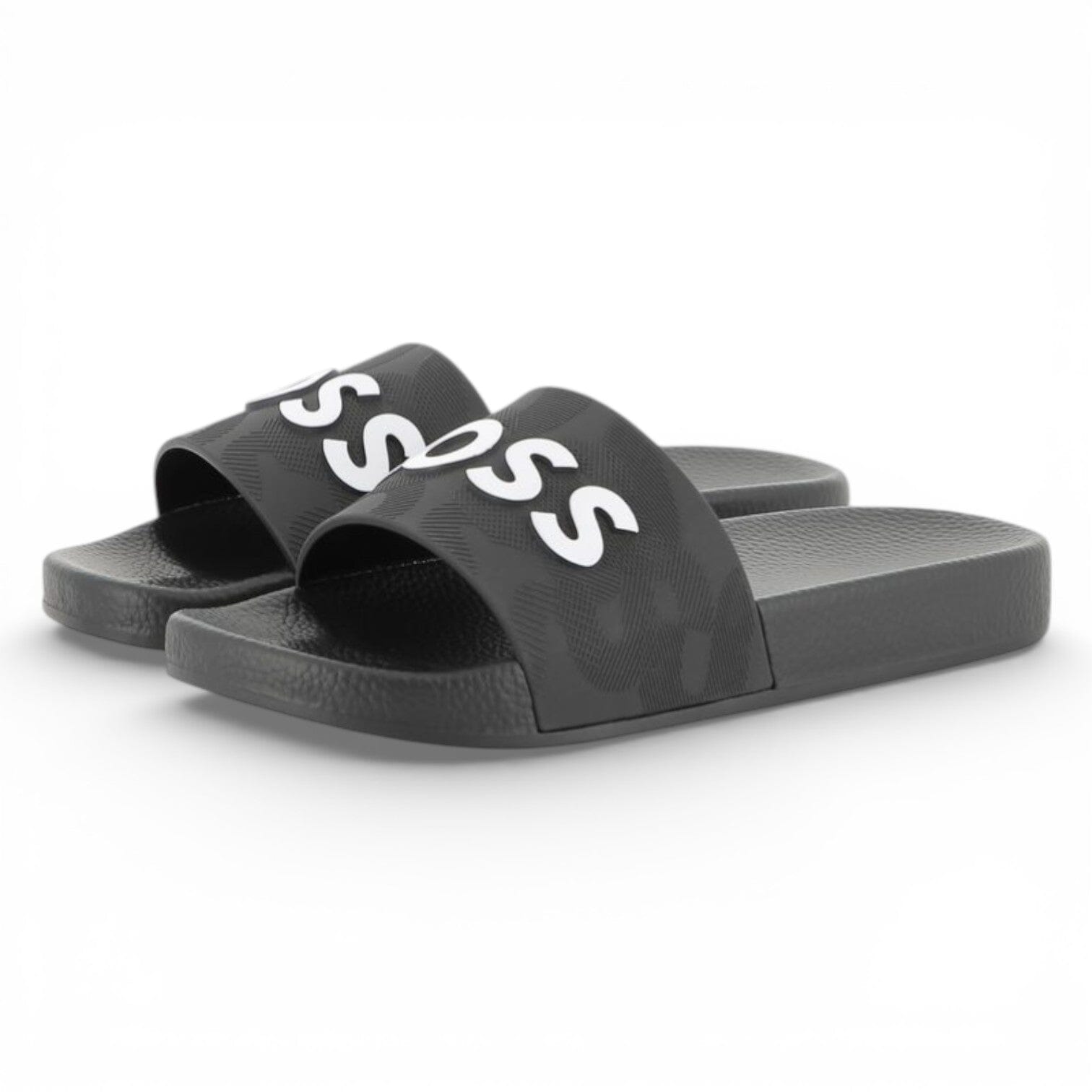 BOSS Kids Slides „Signierte Folien“ – Schwarz Sandalen Boss Kidswear 