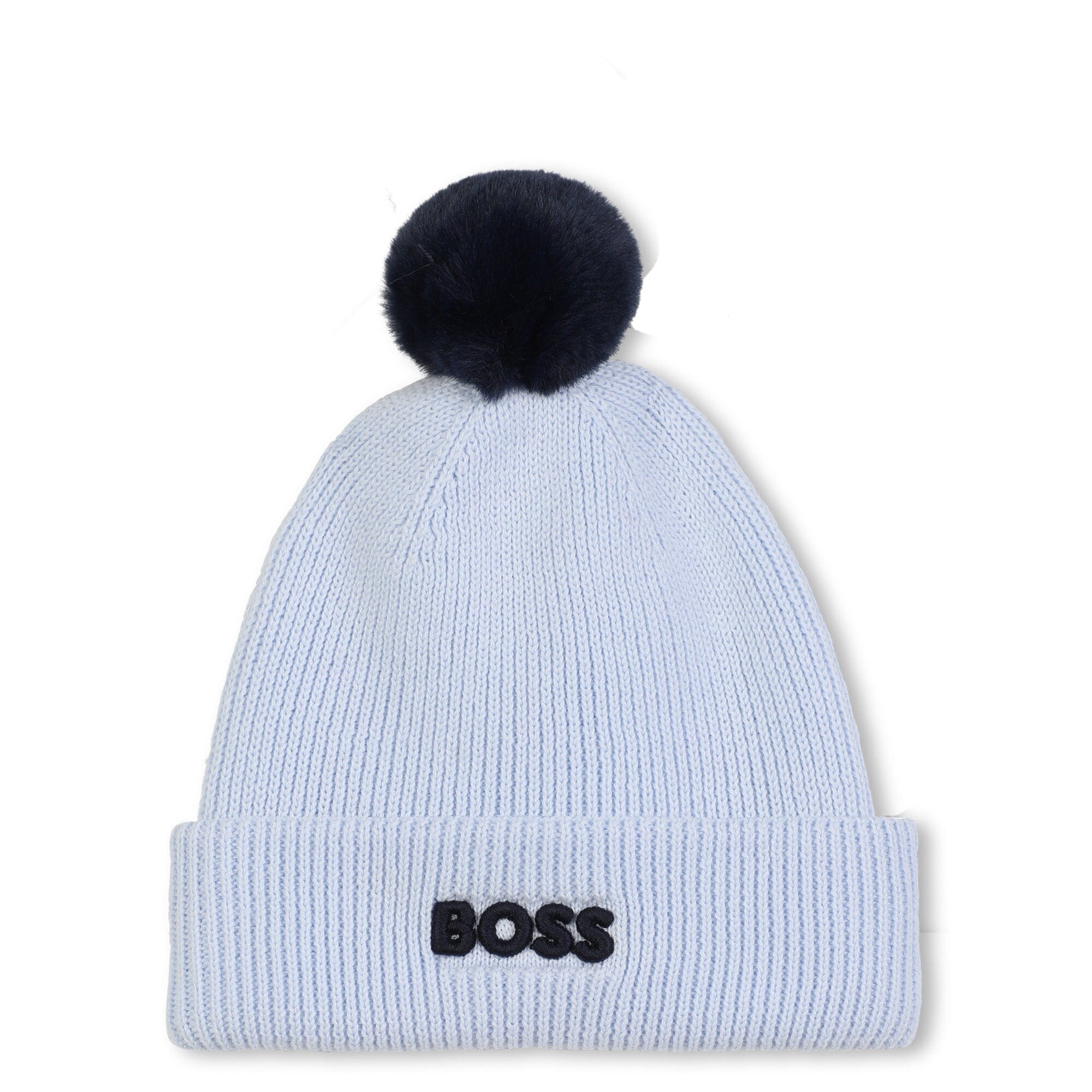 BOSS Kids Strickmütze mit Bommel himmelblau Mützen Boss T0/ 0-1 Monat 