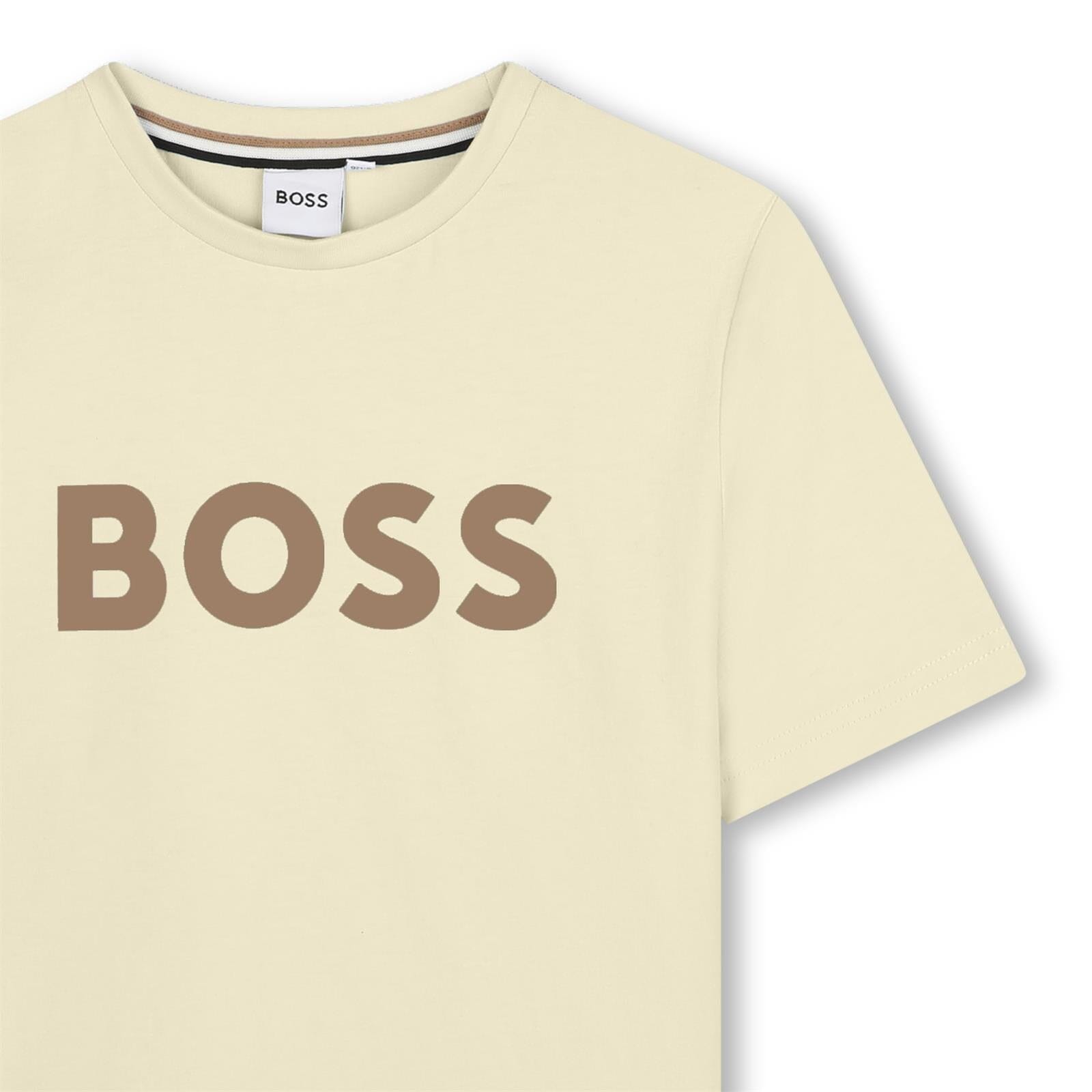 BOSS Kids – T-Shirt „Logo“ Sand T-Shirt Boss 