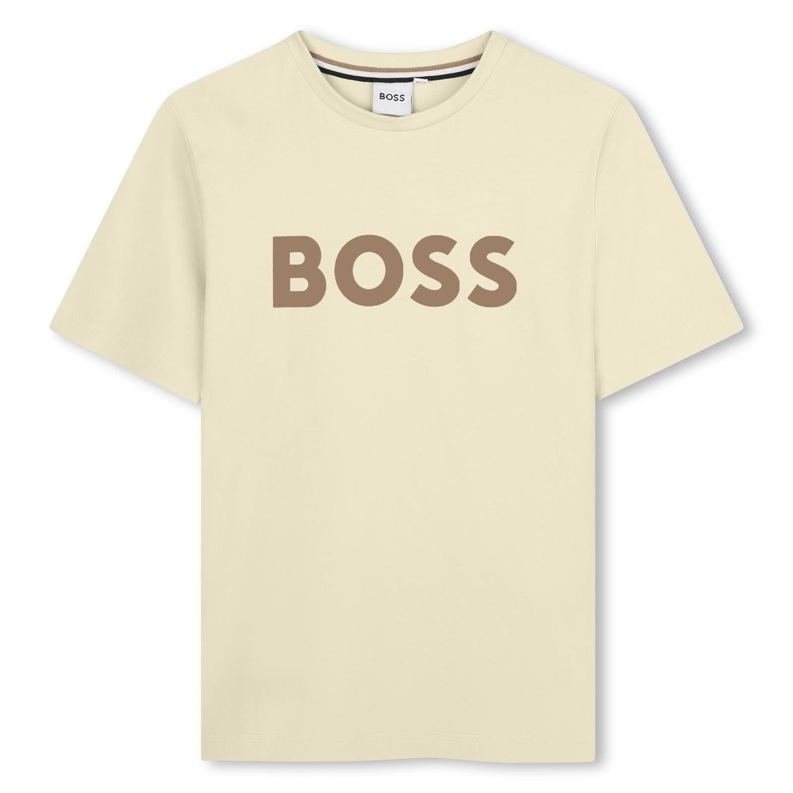 BOSS Kids – T-Shirt „Logo“ Sand T-Shirt Boss 8 Jahre / 122-128 