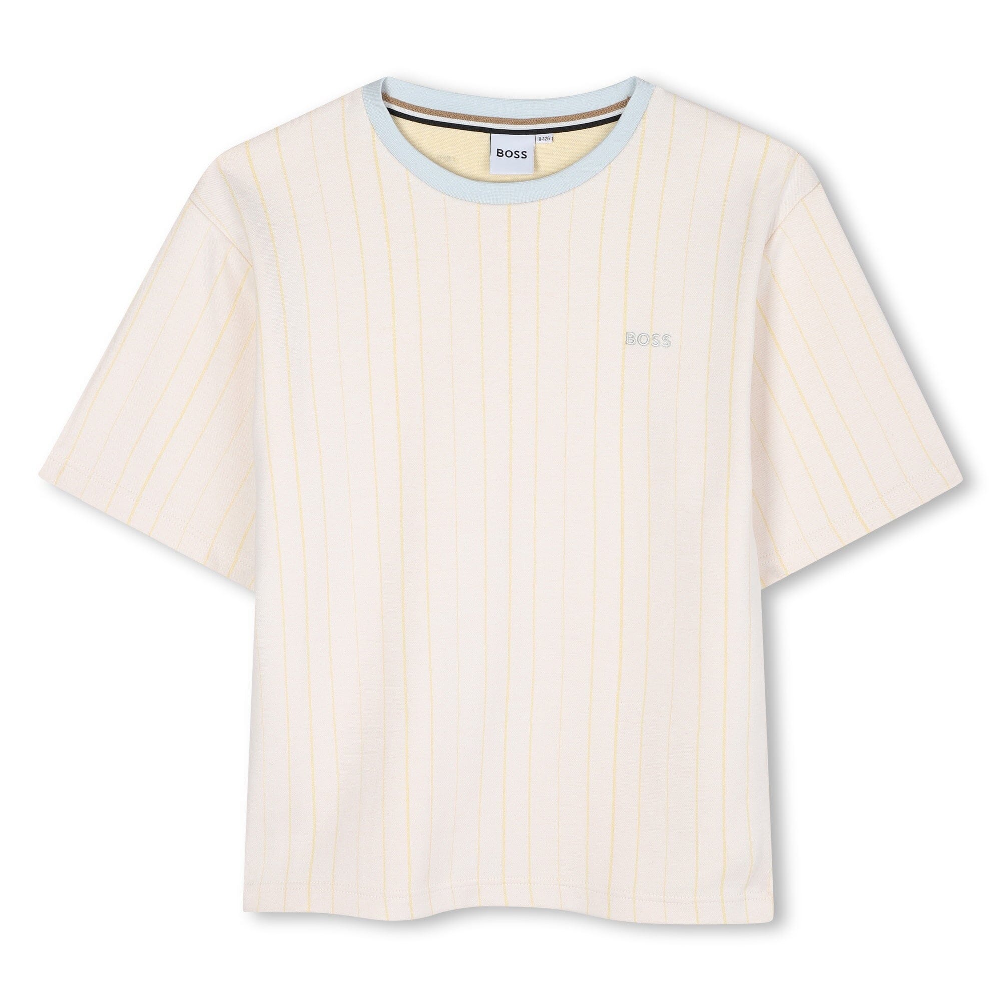 BOSS Kids T-Shirt mit Streifen & Logo weiß T-Shirt Boss 8 Jahre / 122-128 