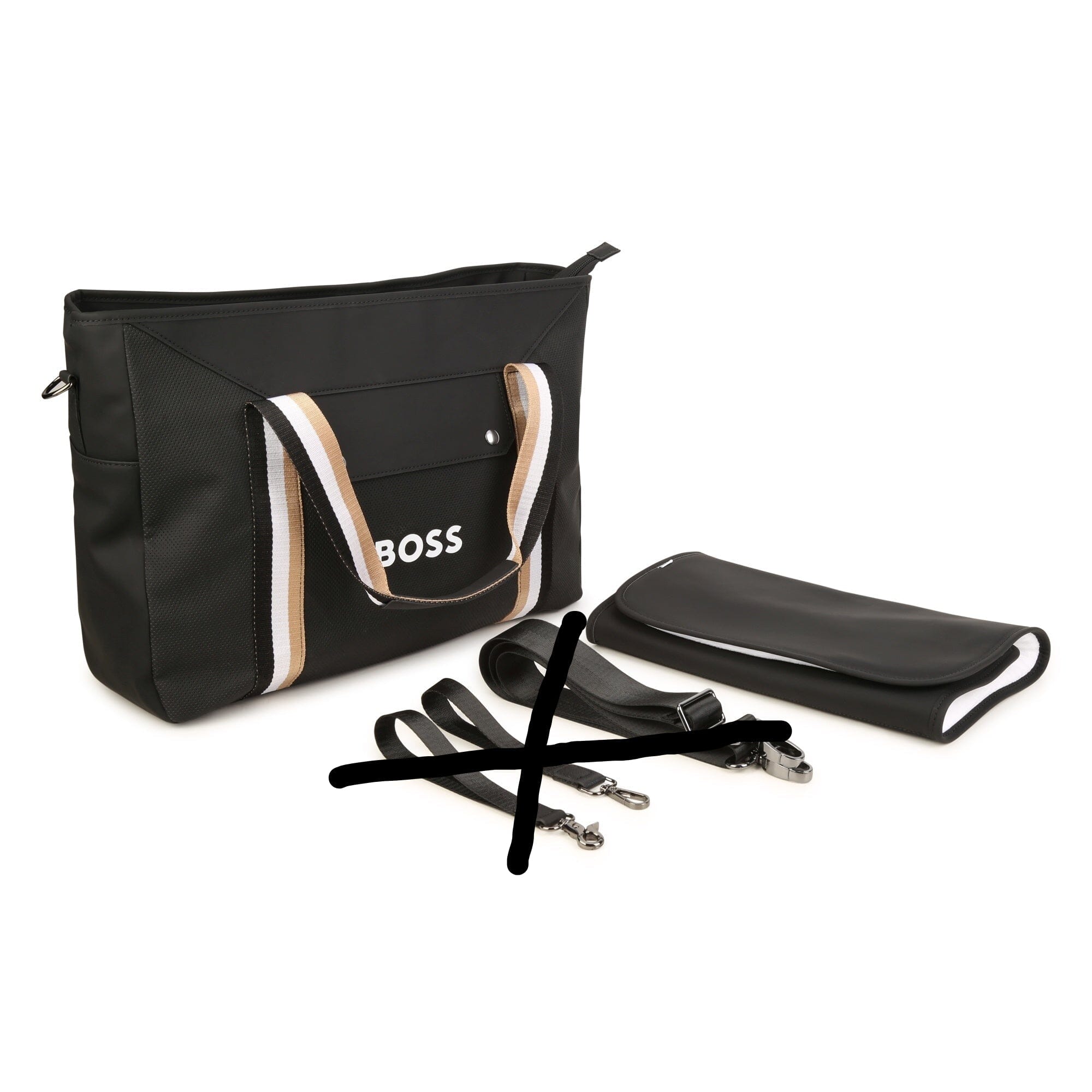 BOSS KIDS Wickeltasche schwarz mit Logo Details 32x40x15 cm unvollständig Wickeltaschen BOSS 