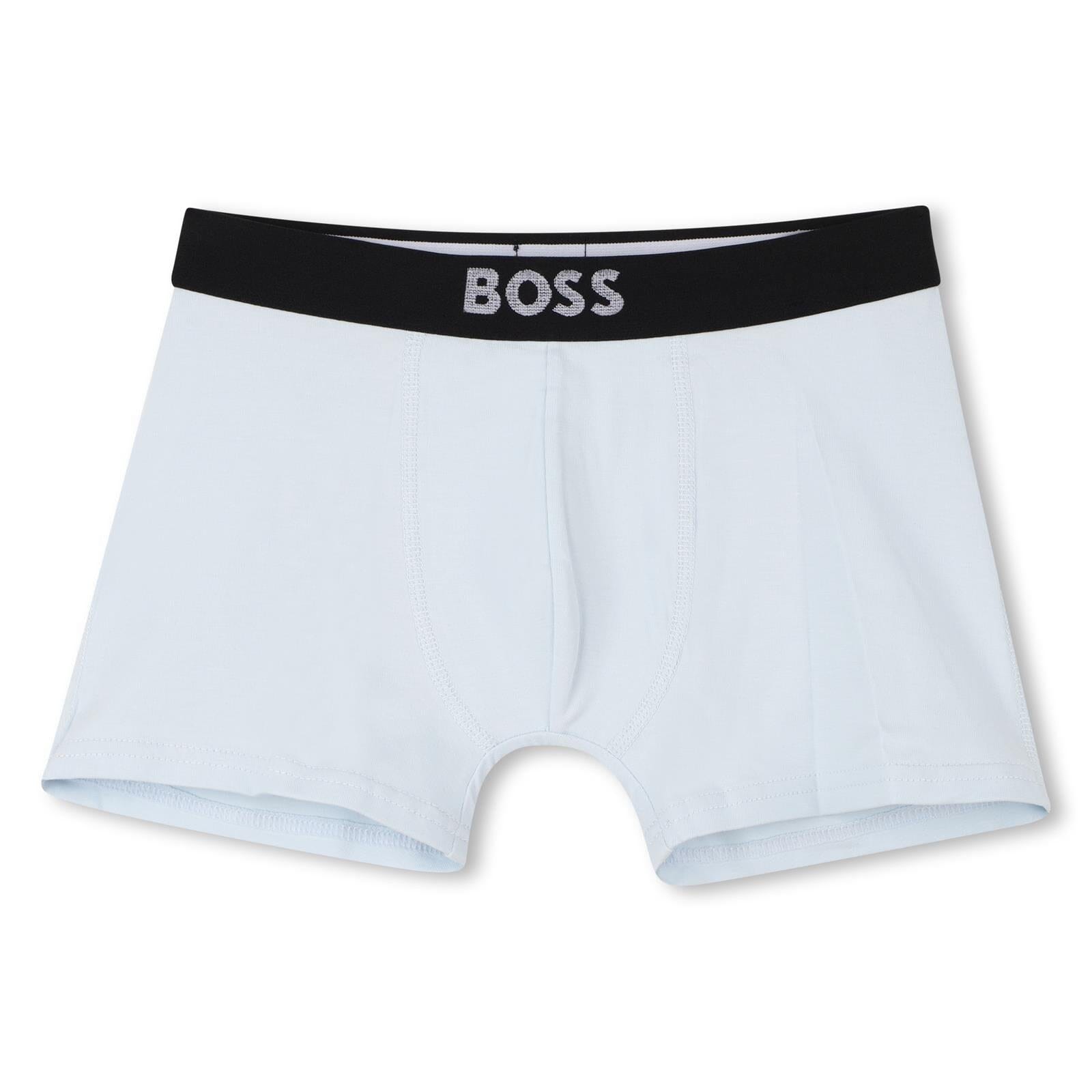 BOSS Kidswear – 2er-Pack Boxershorts aus Jersey, Meliertes Grau Unterwäsche Boss 