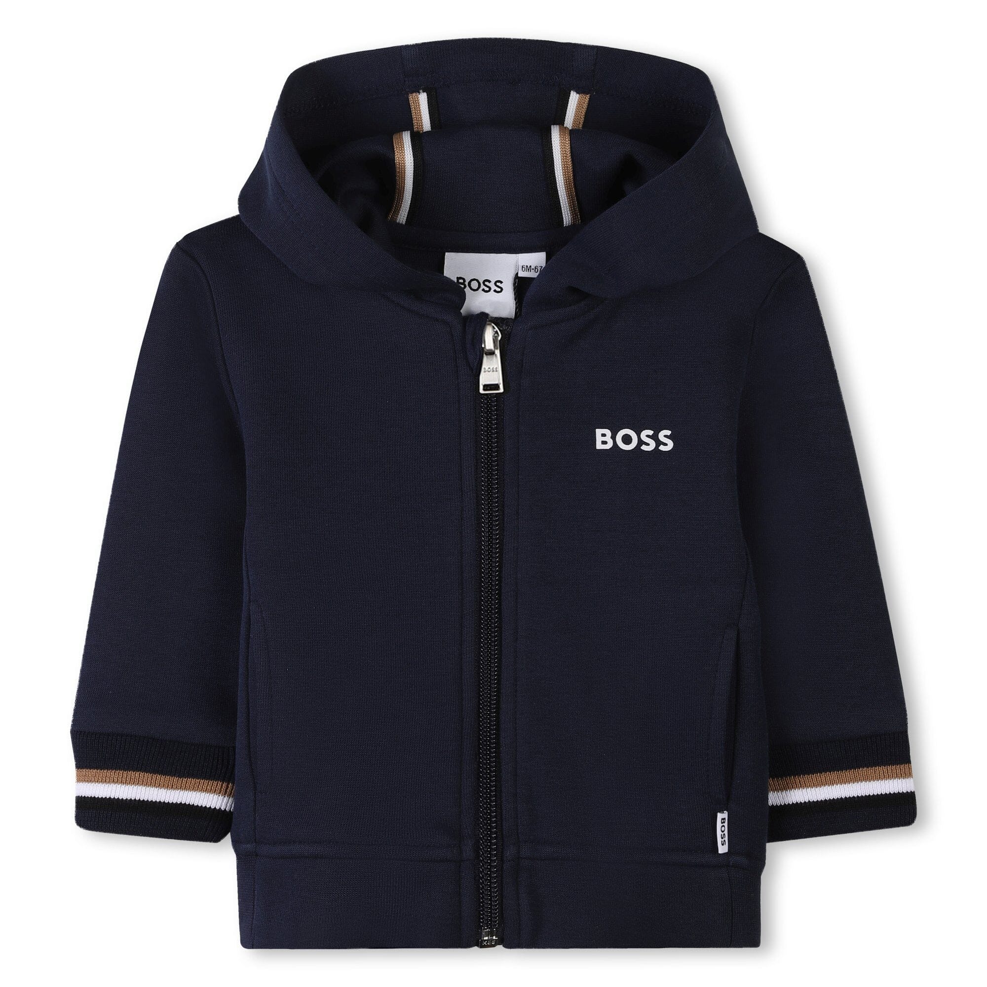 BOSS Baby Jogginganzug navy mit weiß/braunen Streifen Baby Kombination Boss 
