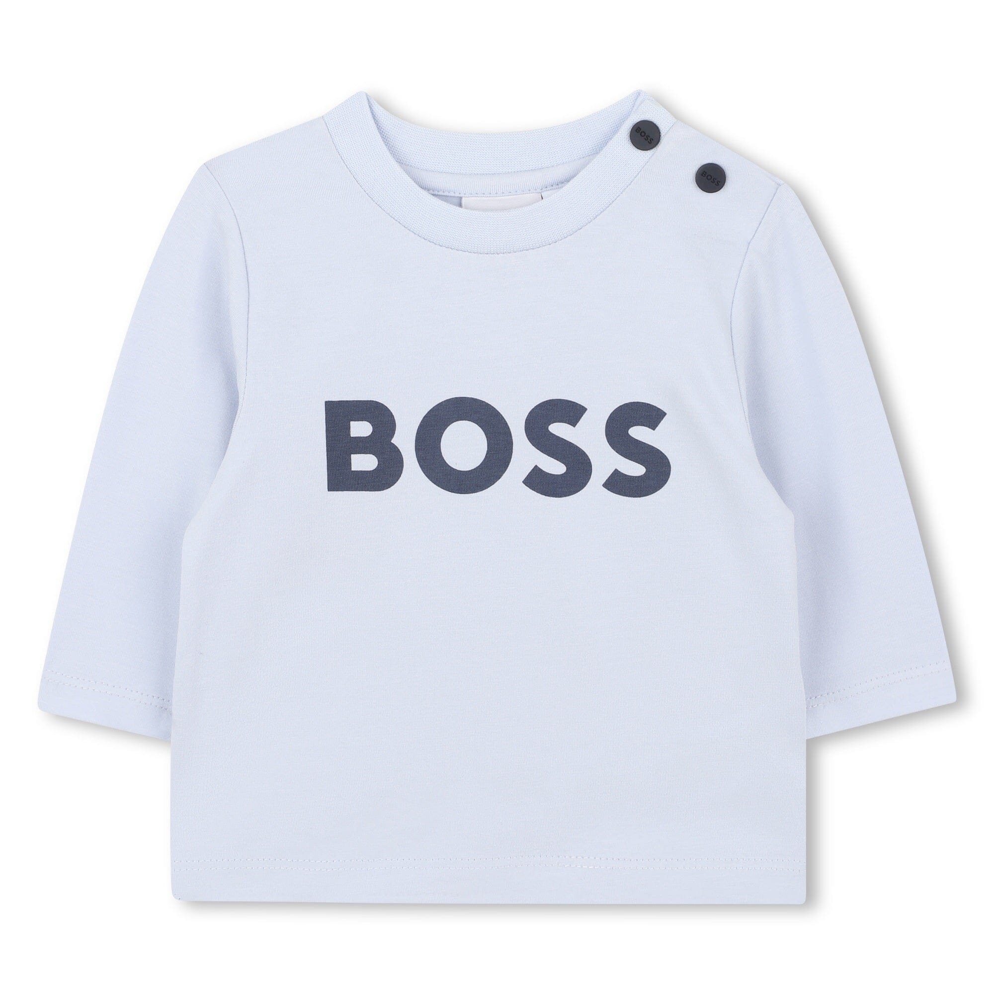 BOSS Kidswear Baby Set Overall aus Samt & T-Shirt in Marinein Geschenkbox Baby Kombination Boss Kidswear 