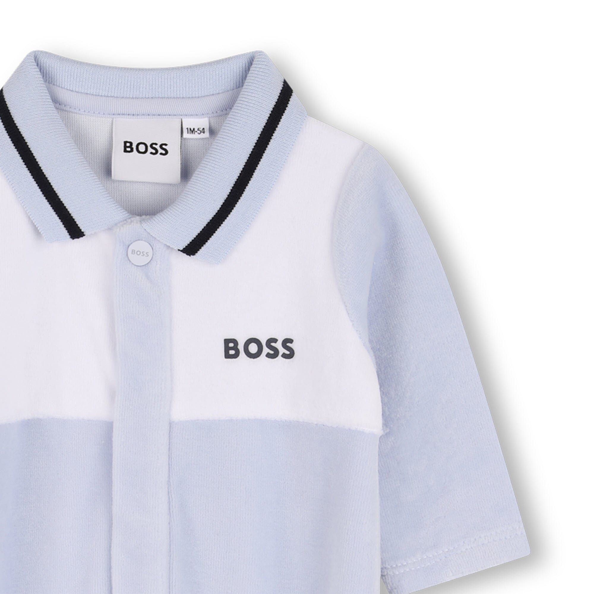 BOSS Kidswear Baby Strampler hellblau Bio-Baumwolle in Geschenkbox Samtig weich Strampler Boss Kidswear 