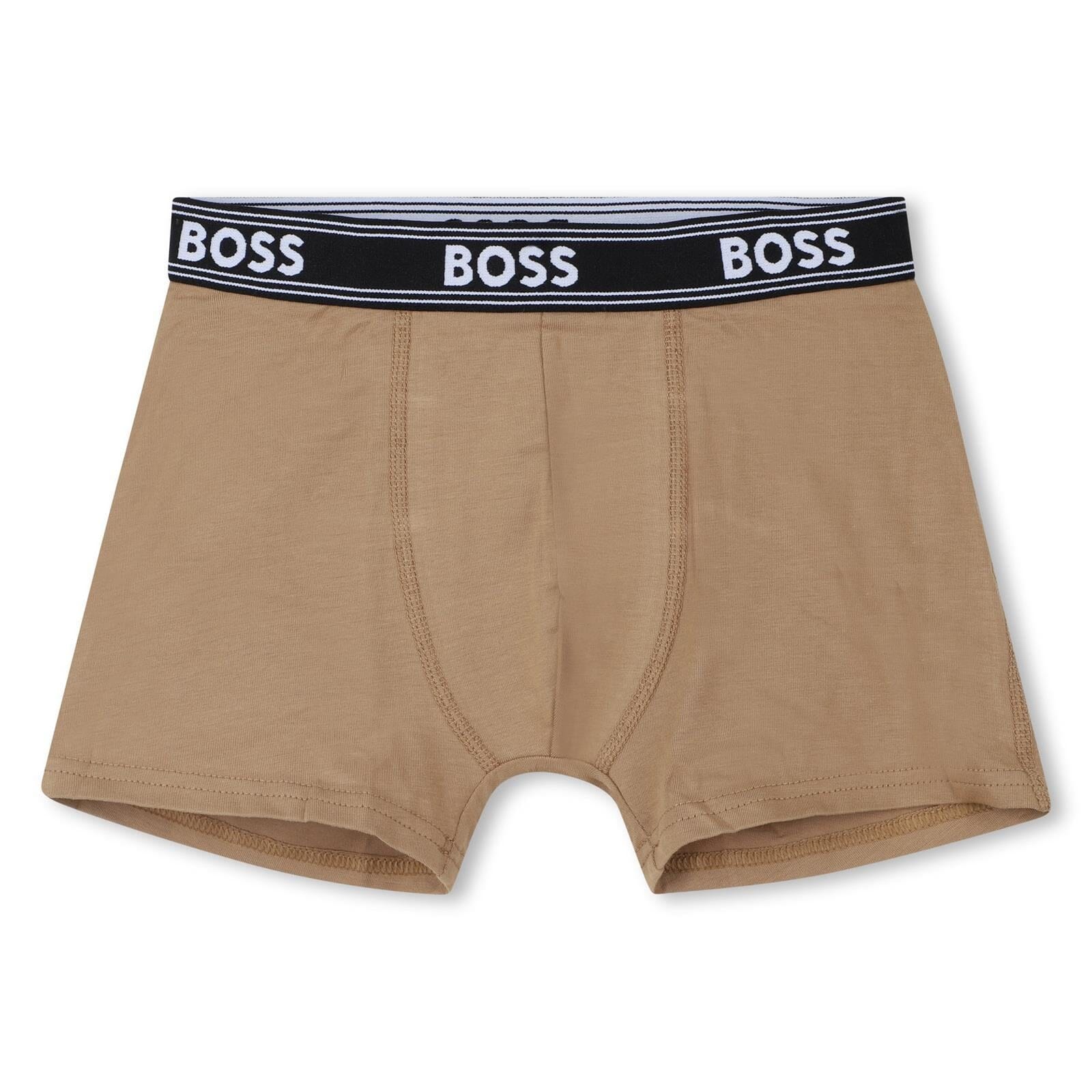 BOSS KIDSWEAR Boxershorts 3er-Pack Jersey – Schwarz/Sand/Weiß Unterwäsche BOSS 