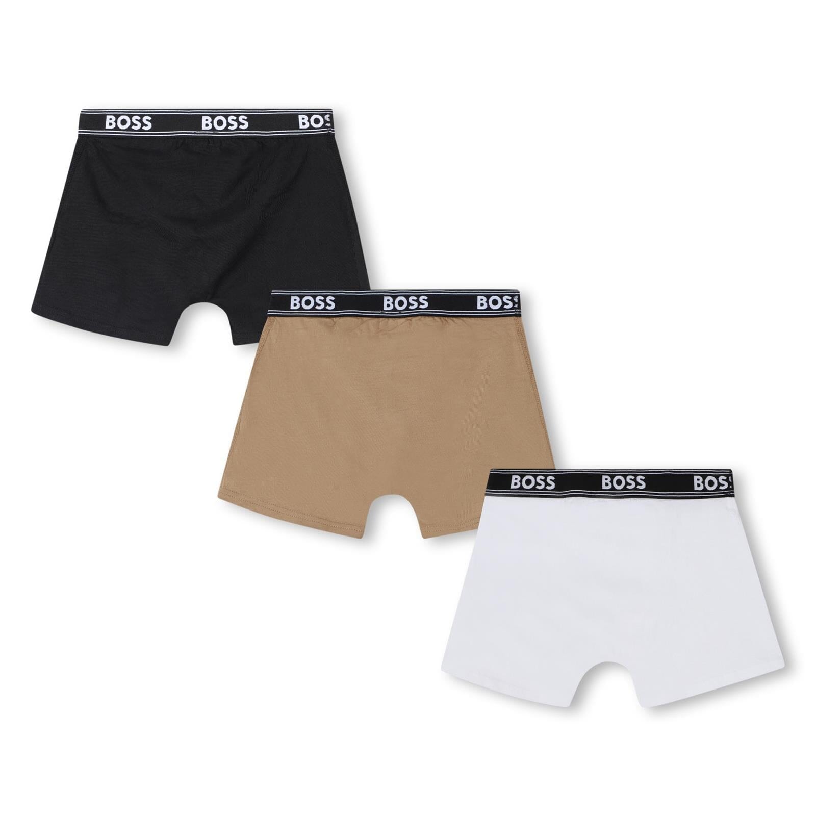BOSS KIDSWEAR Boxershorts 3er-Pack Jersey – Schwarz/Sand/Weiß Unterwäsche BOSS 
