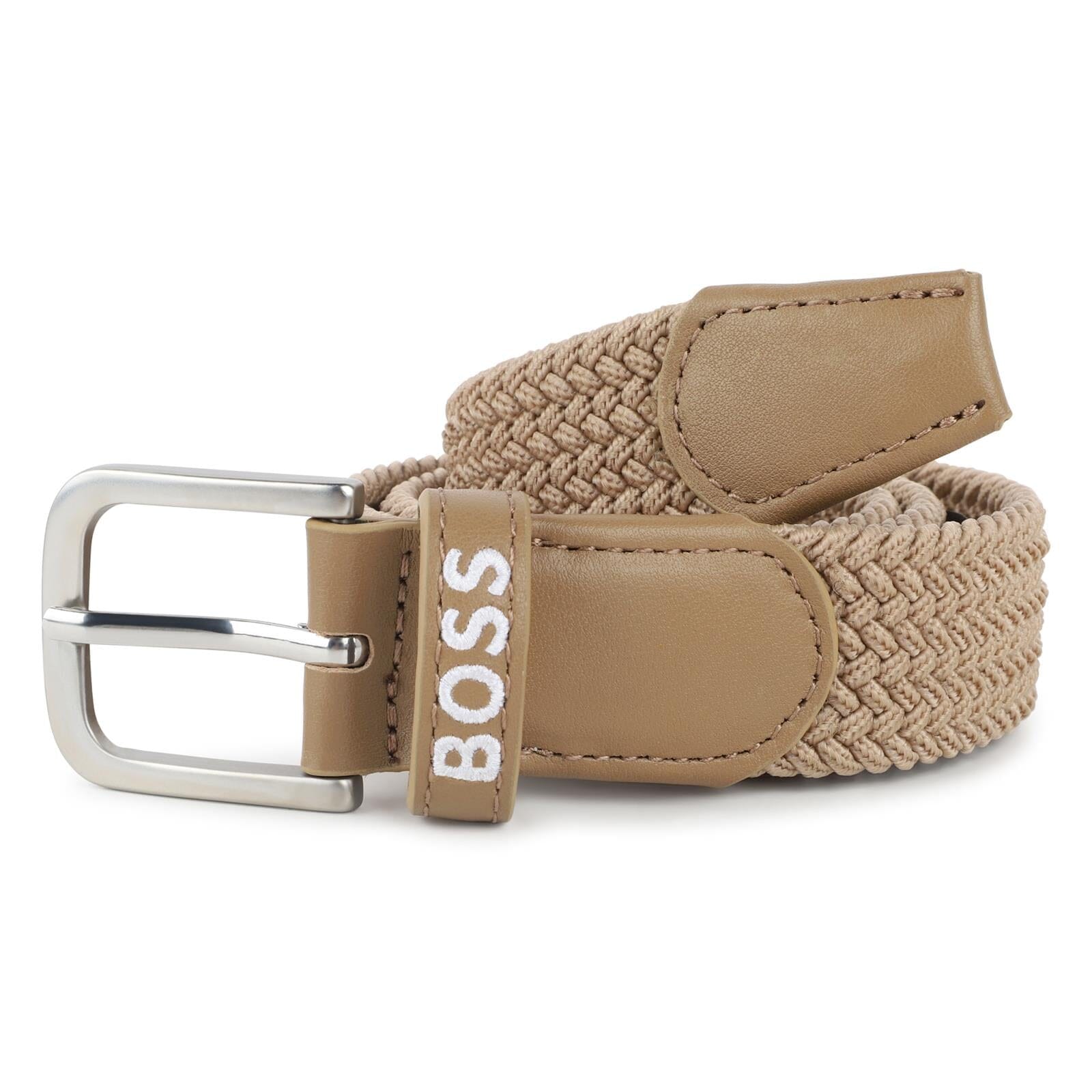 BOSS Kidswear Geflochtener Gürtel – „Plätzchen“ (Beige) BOSS 85 (14 Jahre) 