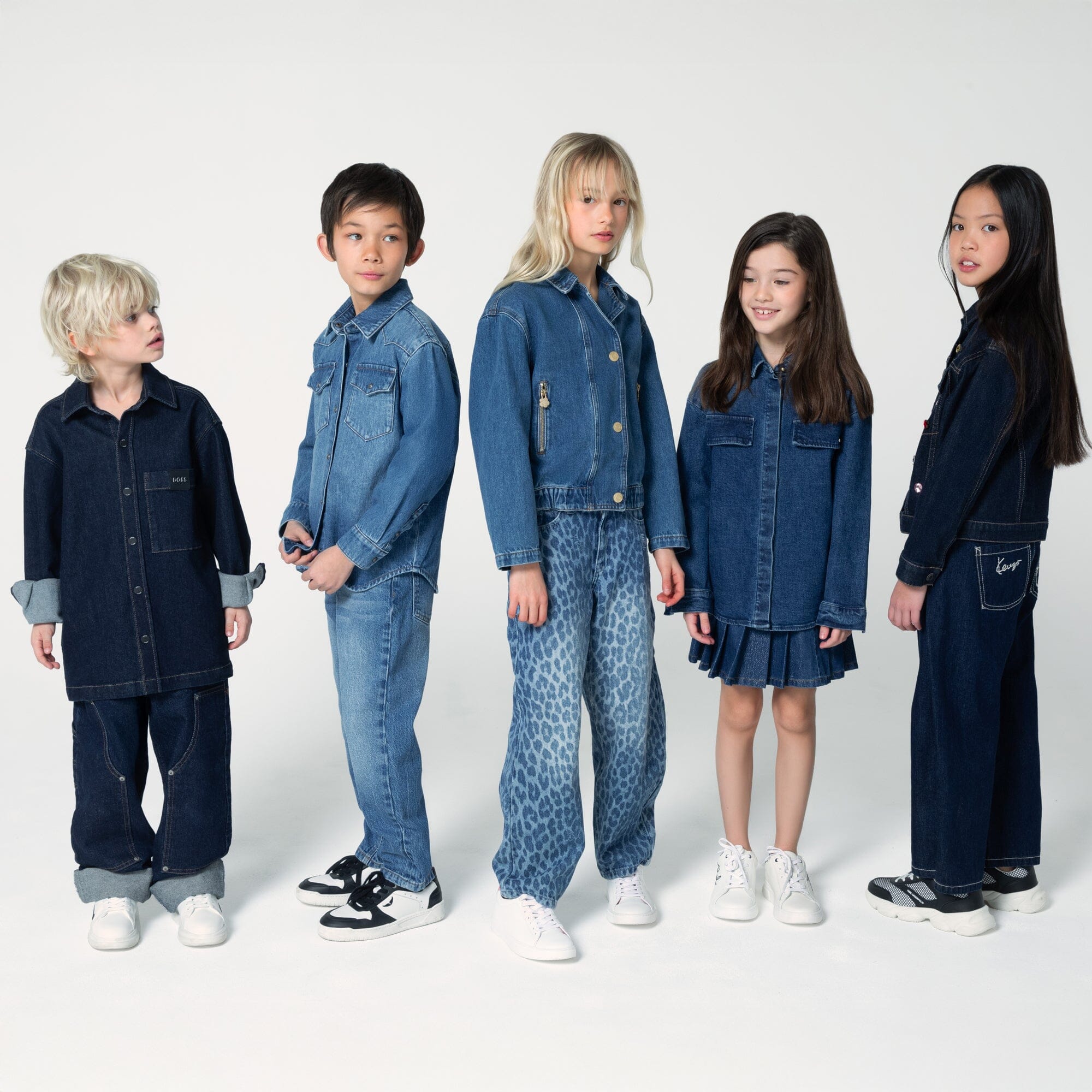 BOSS Kidswear Jeanshemd Langarm, Farbe Roher Denim mit Logo-Badge Hemden Boss Kidswear 
