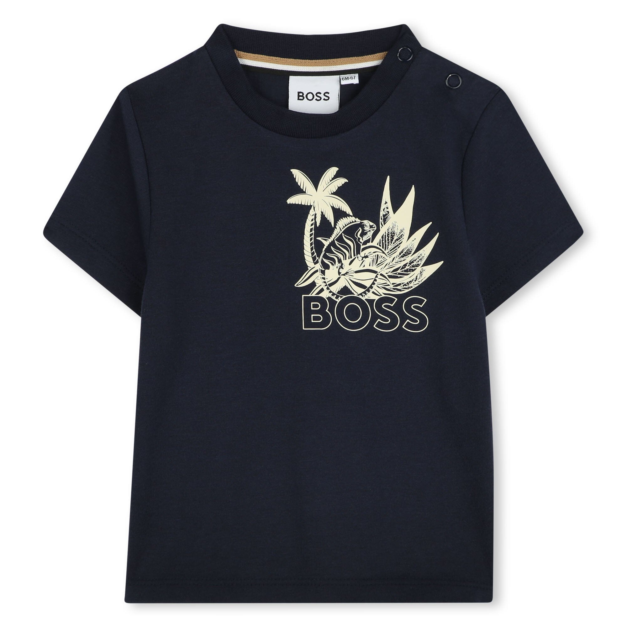 BOSS Jogginganzug kurzes Sommer-Set in navy / beige mit T-Shirt und Short Baby Kombination Boss 