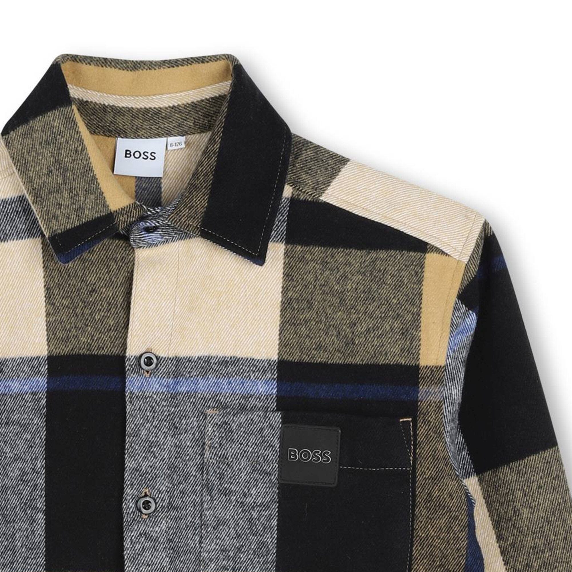 BOSS langärmeliges Hemd kariert braun, schwarz, blau Baumwolle Hemden Boss 