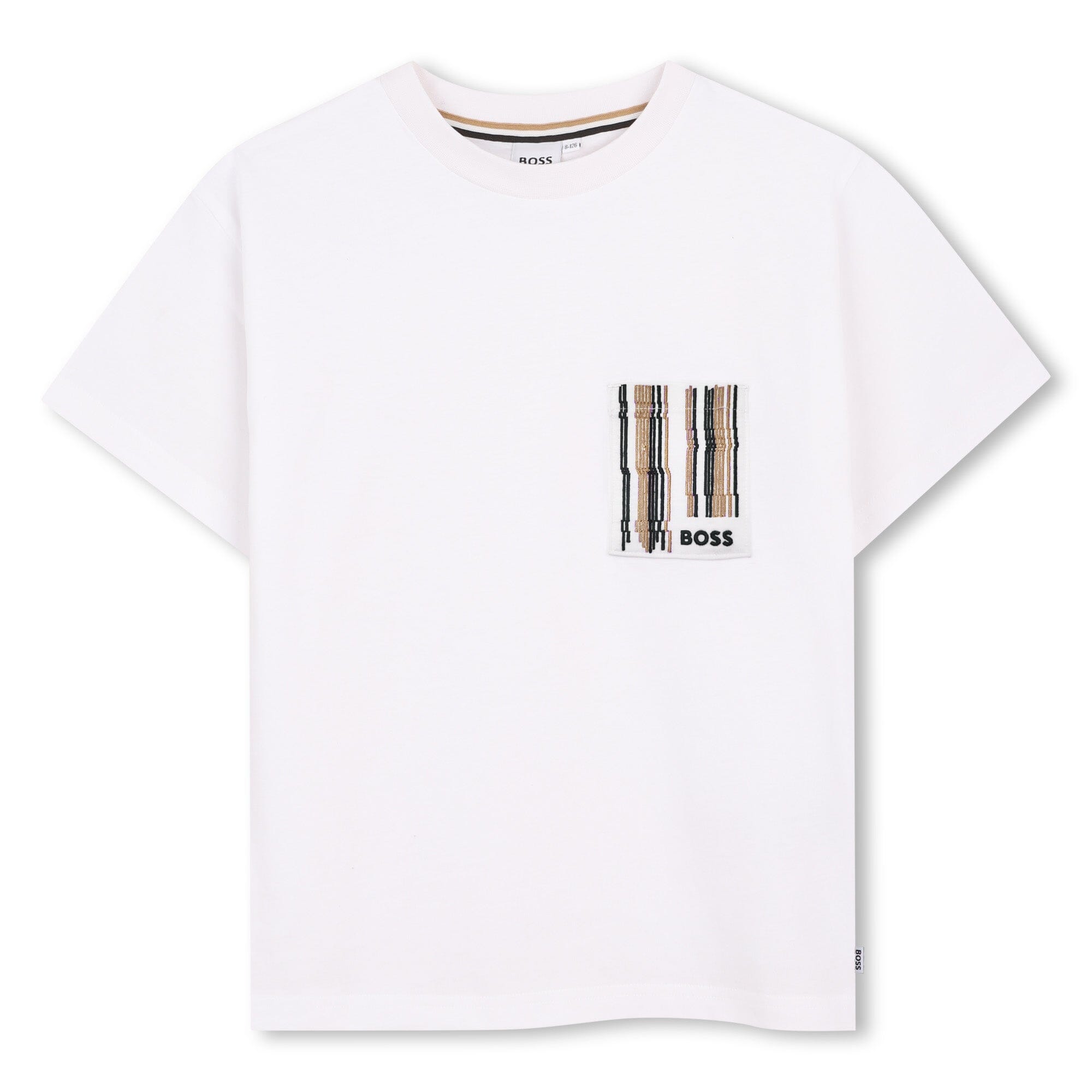 BOSS Kidswear – Kurzärmeliges T-Shirt „Weiss“ (Pocket-Print) T-Shirt Boss Kidswear 8 Jahre / 122-128 