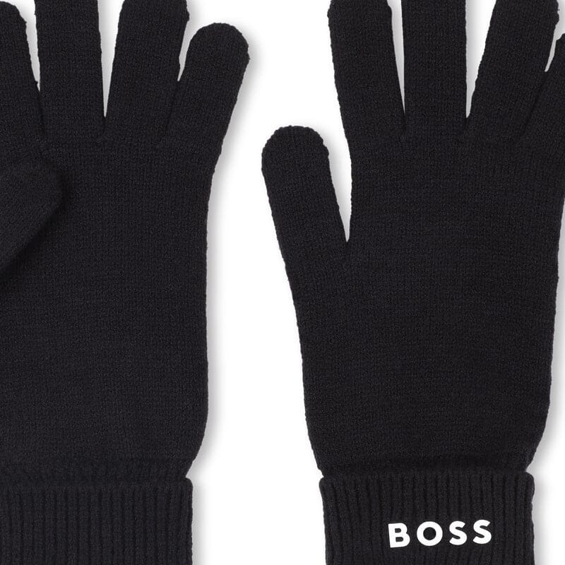 BOSS Kidswear Strickhandschuhe „Logo Cuff“ – Schwarz Handschuhe BOSS 