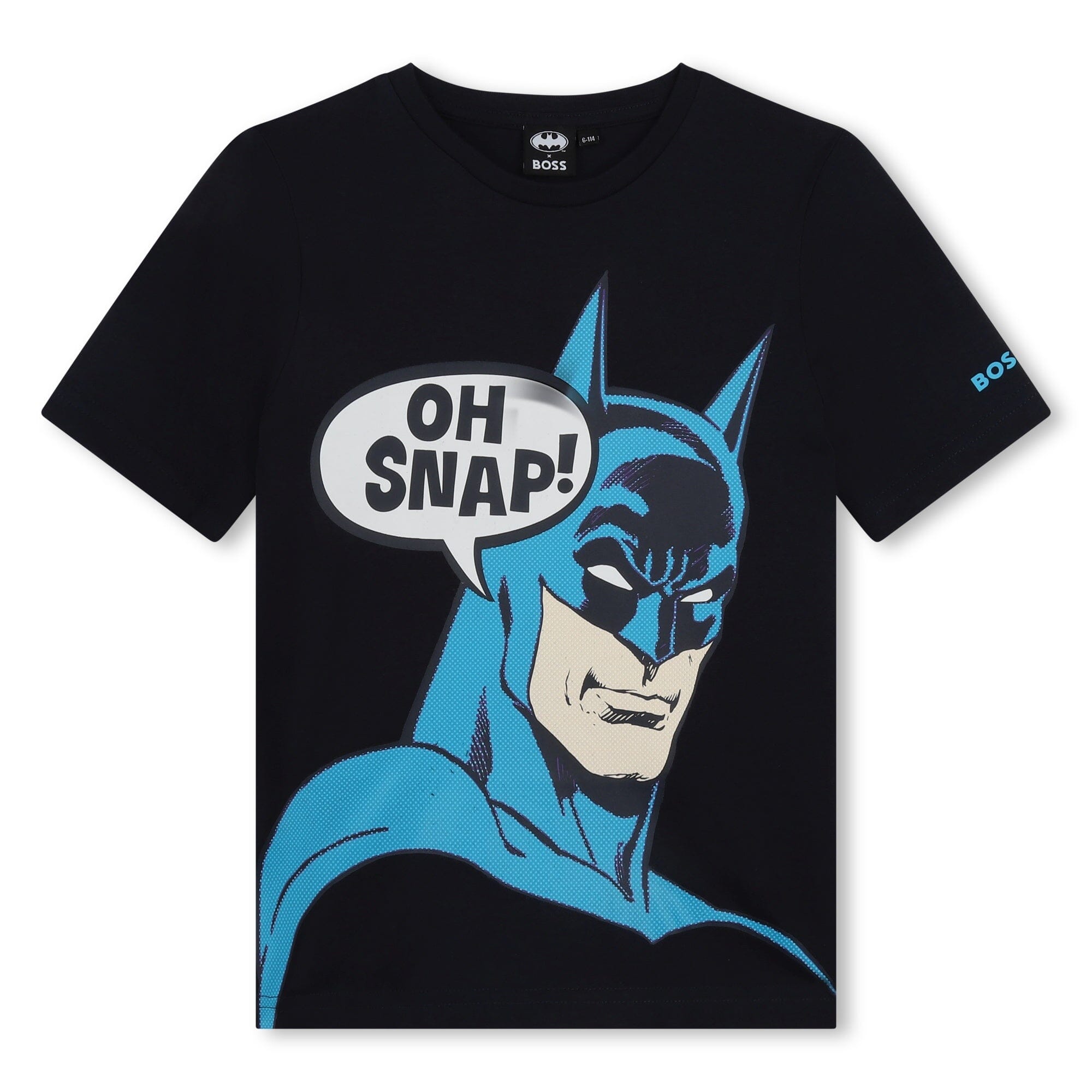 BOSS Kids Kurzarm T-Shirt navy mit Logo und Batman Print T-Shirt Boss 