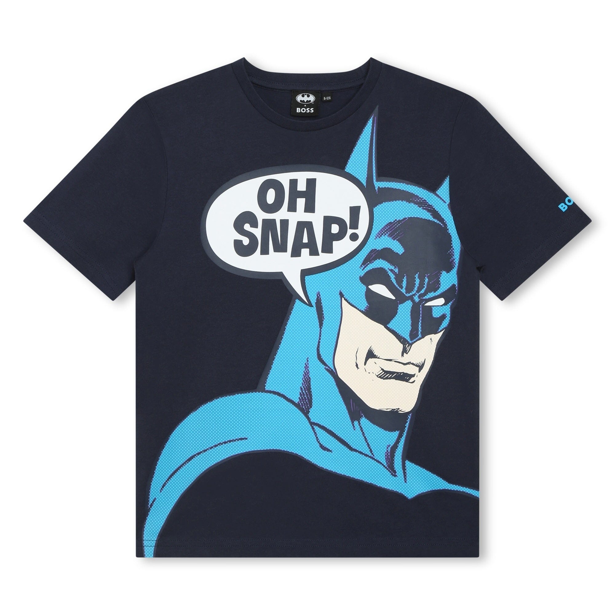 BOSS Kids Kurzarm T-Shirt navy mit Logo und Batman Print T-Shirt Boss 