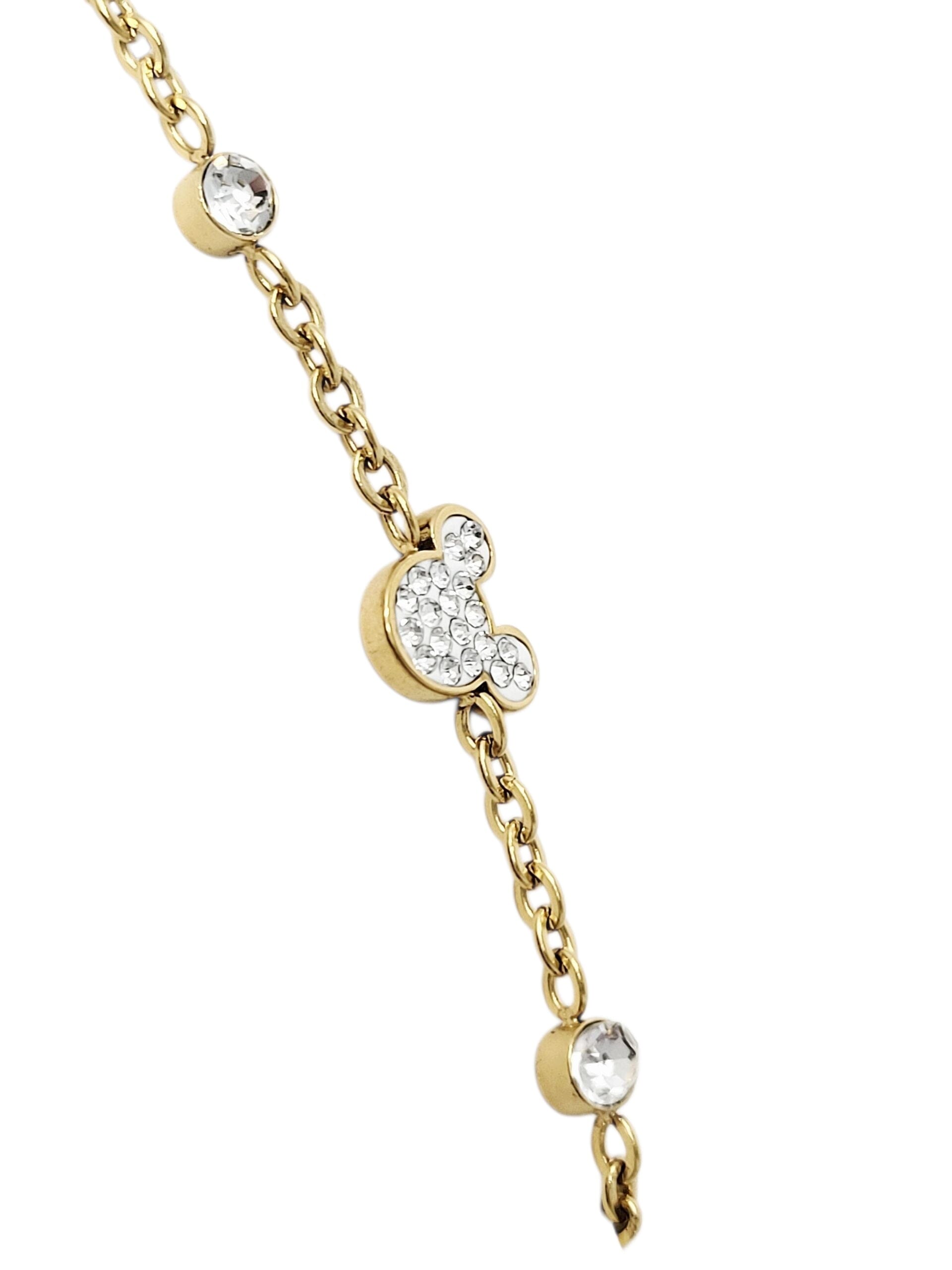 Disney Kinder Armband Mickey Mouse mit Kristallen ©DISNEY goldfarben aus Edelstahl Armband DISNEY 