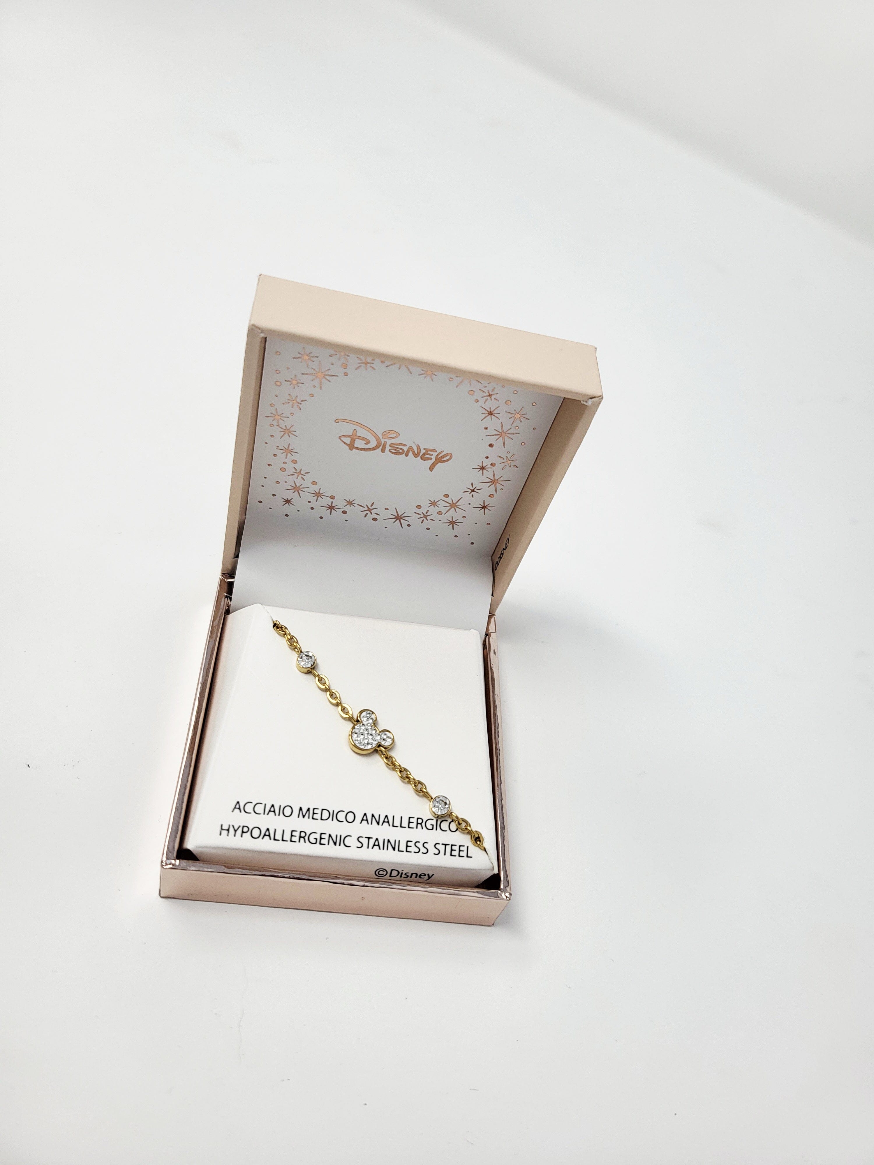 Disney Kinder Armband Mickey Mouse mit Kristallen ©DISNEY goldfarben aus Edelstahl Armband DISNEY 