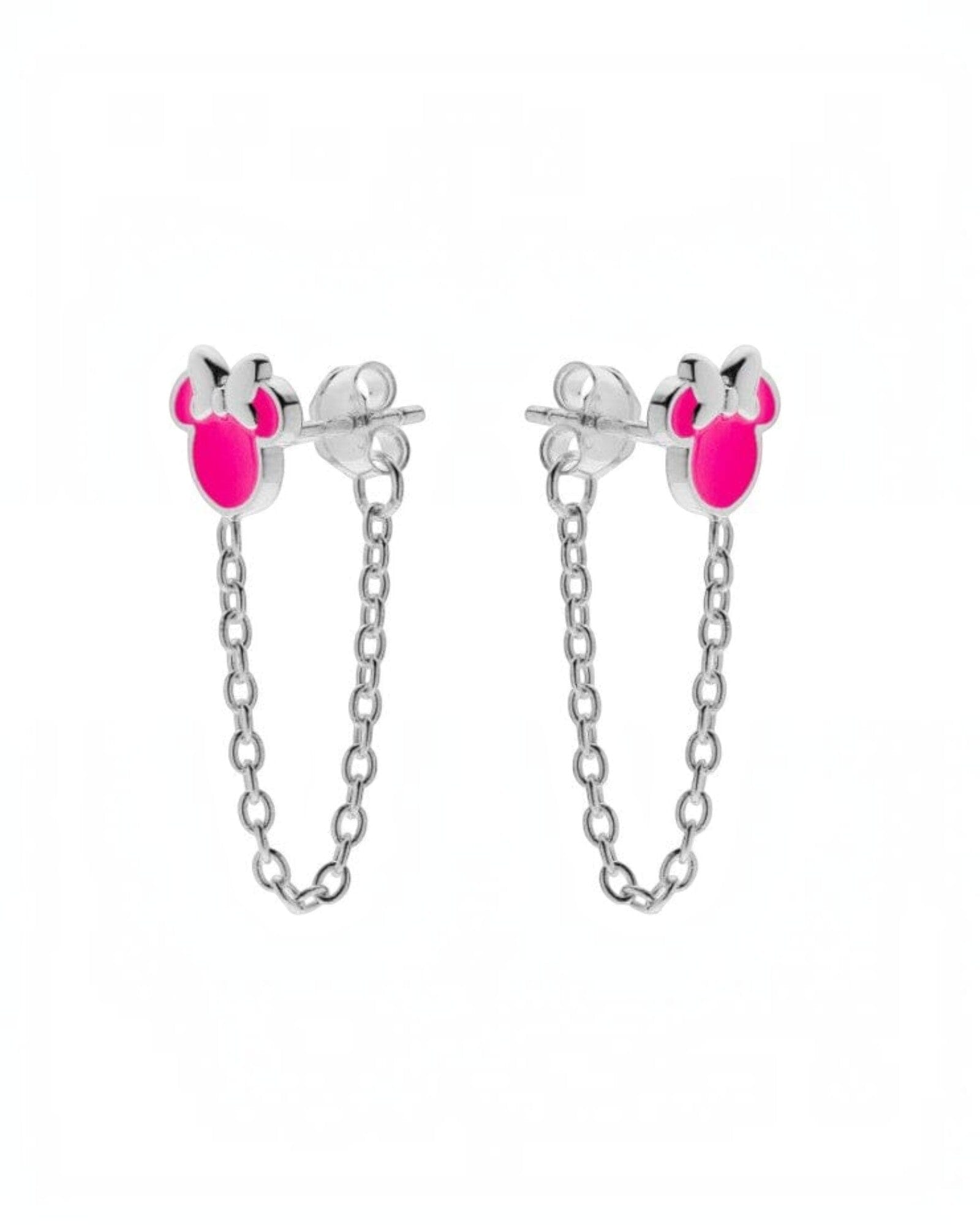 Disney Kinderohrringe Minnie Maus mit Kettchen aus 925er Silber ©DISNEY pink Ohrringe DISNEY 