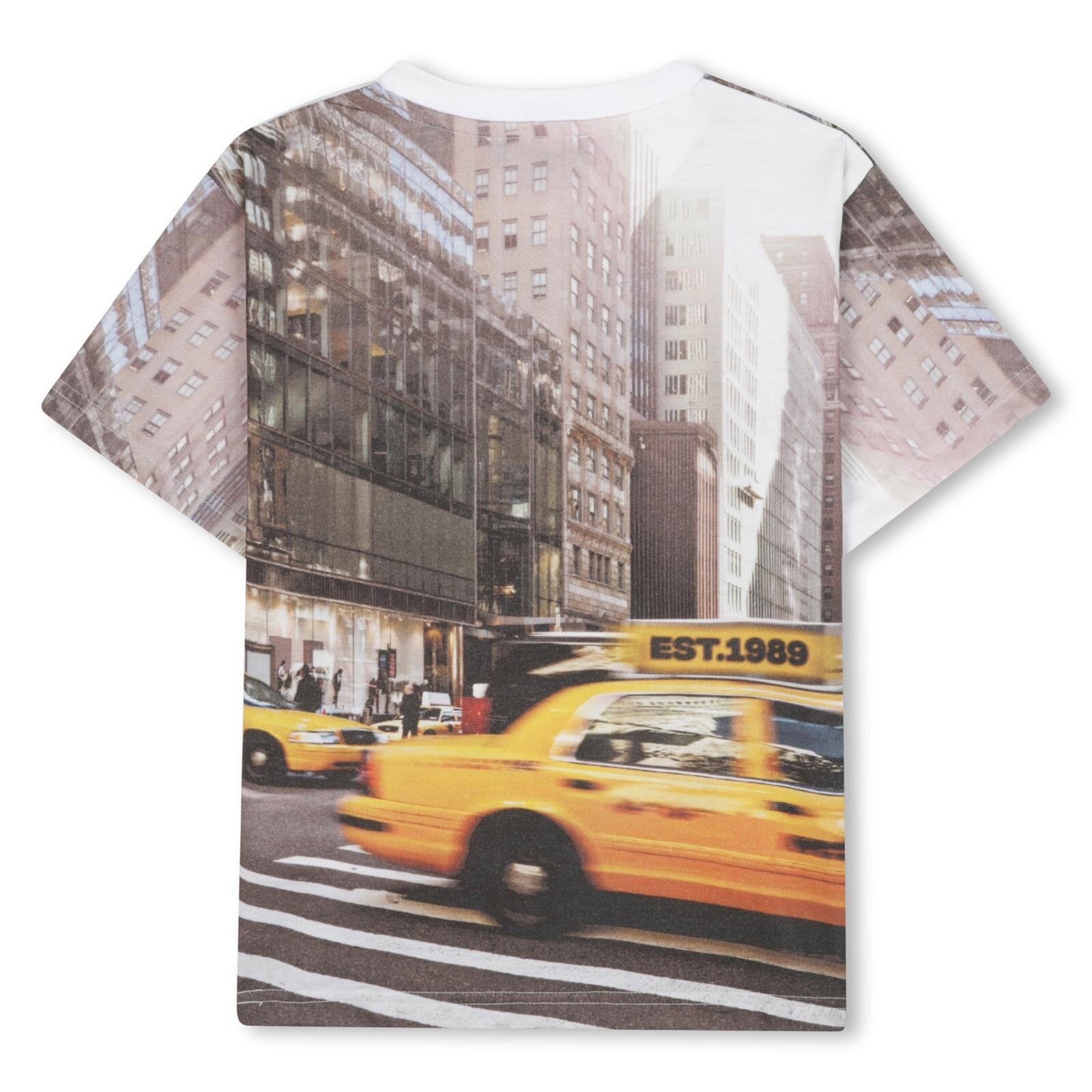 DKNY Kinder-T-Shirt mit NYC-Taxi-Fotoprint – Weiß T-Shirt DKNY 