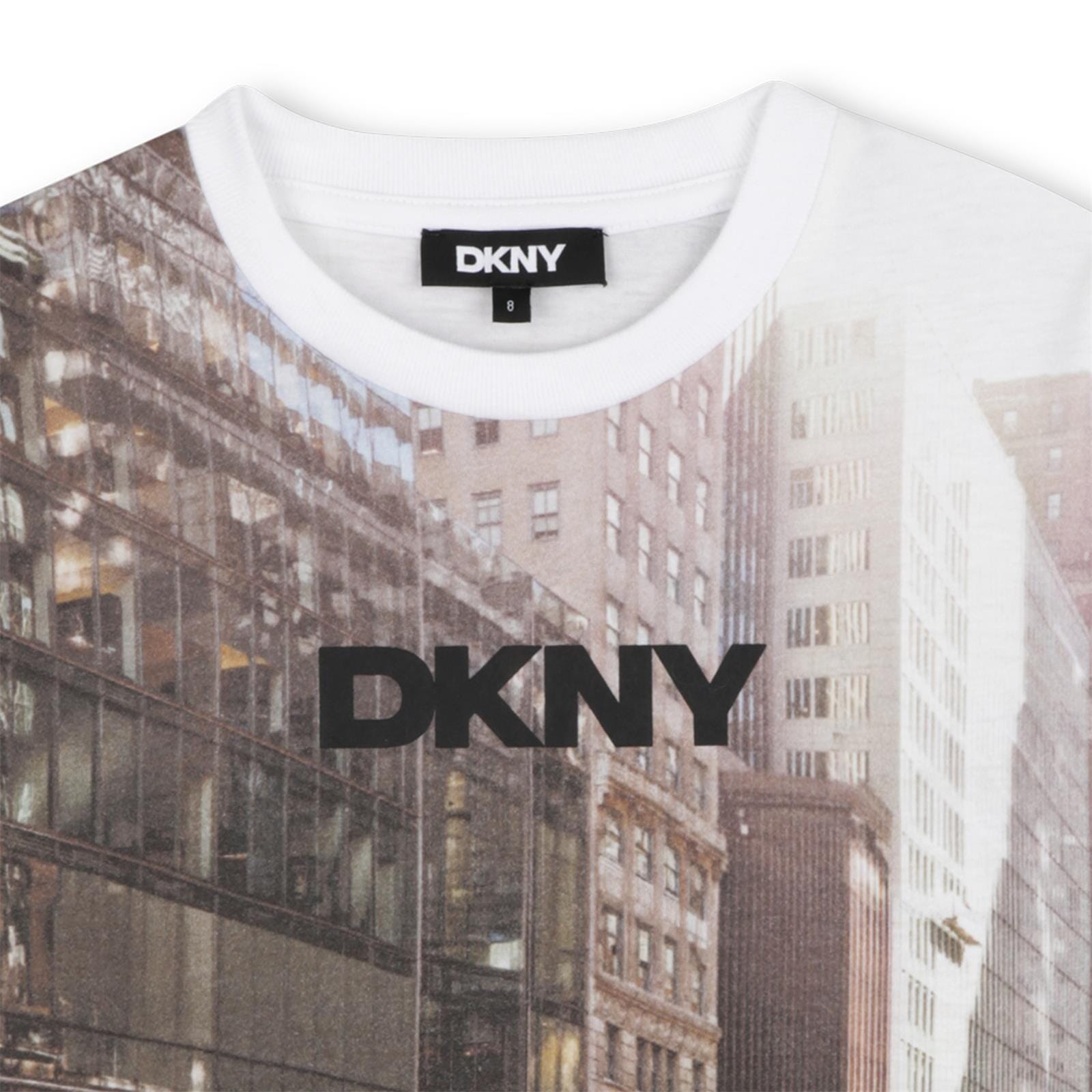 DKNY Kinder-T-Shirt mit NYC-Taxi-Fotoprint – Weiß T-Shirt DKNY 