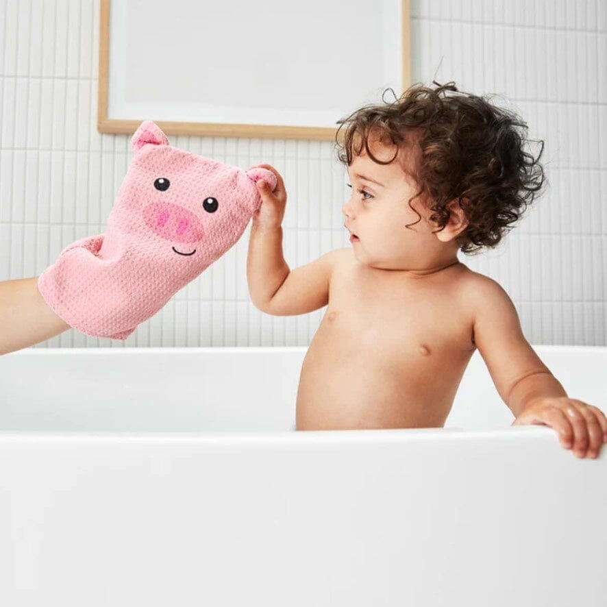 Dock & Bay Waschhandschuh im Schweinchen-Design 25x15cm Waschlappen DOCK & BAY 