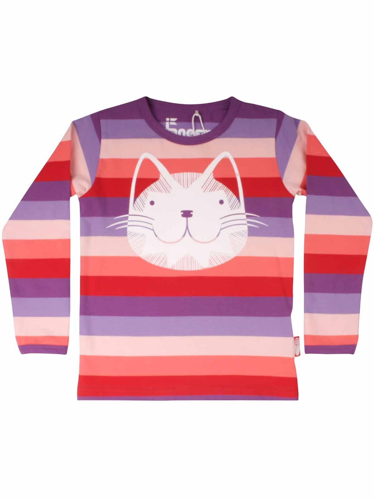 DYR by Danefae Langarmshirt Katze rosa gestreift T-Shirt Danefae 7 Jahre / 120 