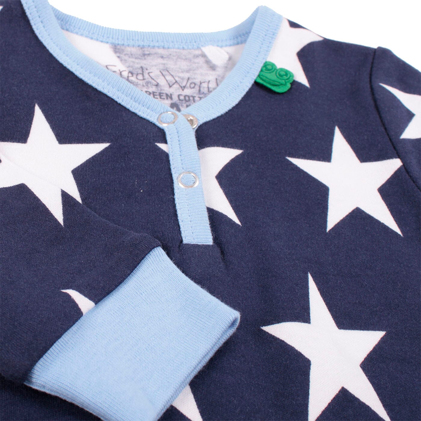 Fred's World Bodysuit Langarm-Strampler mit Allover Print Sterne Einteiler / Bodysuits Fred's World by Green Cotton 
