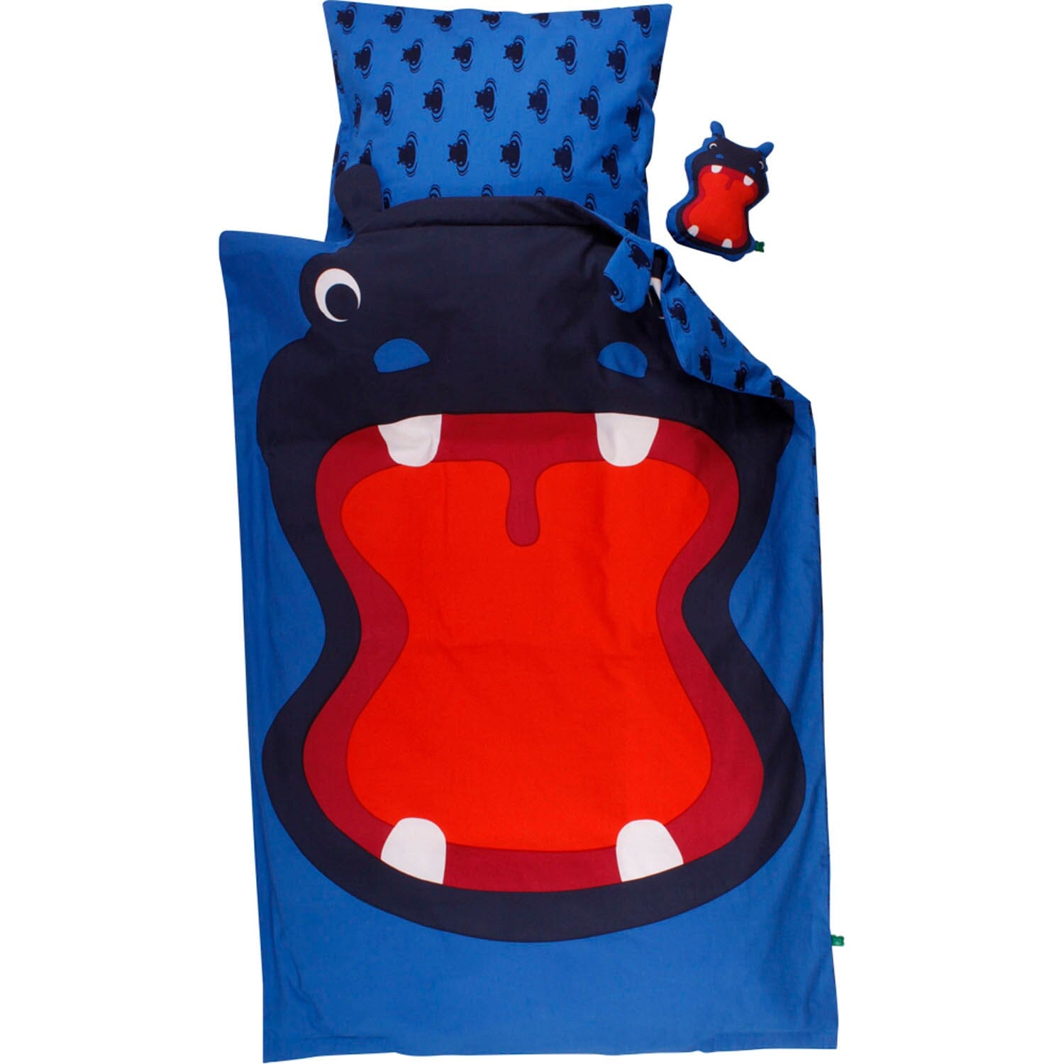 Fred's World by Green Cotton Junior Kinder Bettwäsche Hippo blau 100x135 cm bettbezug Fred's World by Green Cotton 100 x 130 cm und 40 x 60 cm 