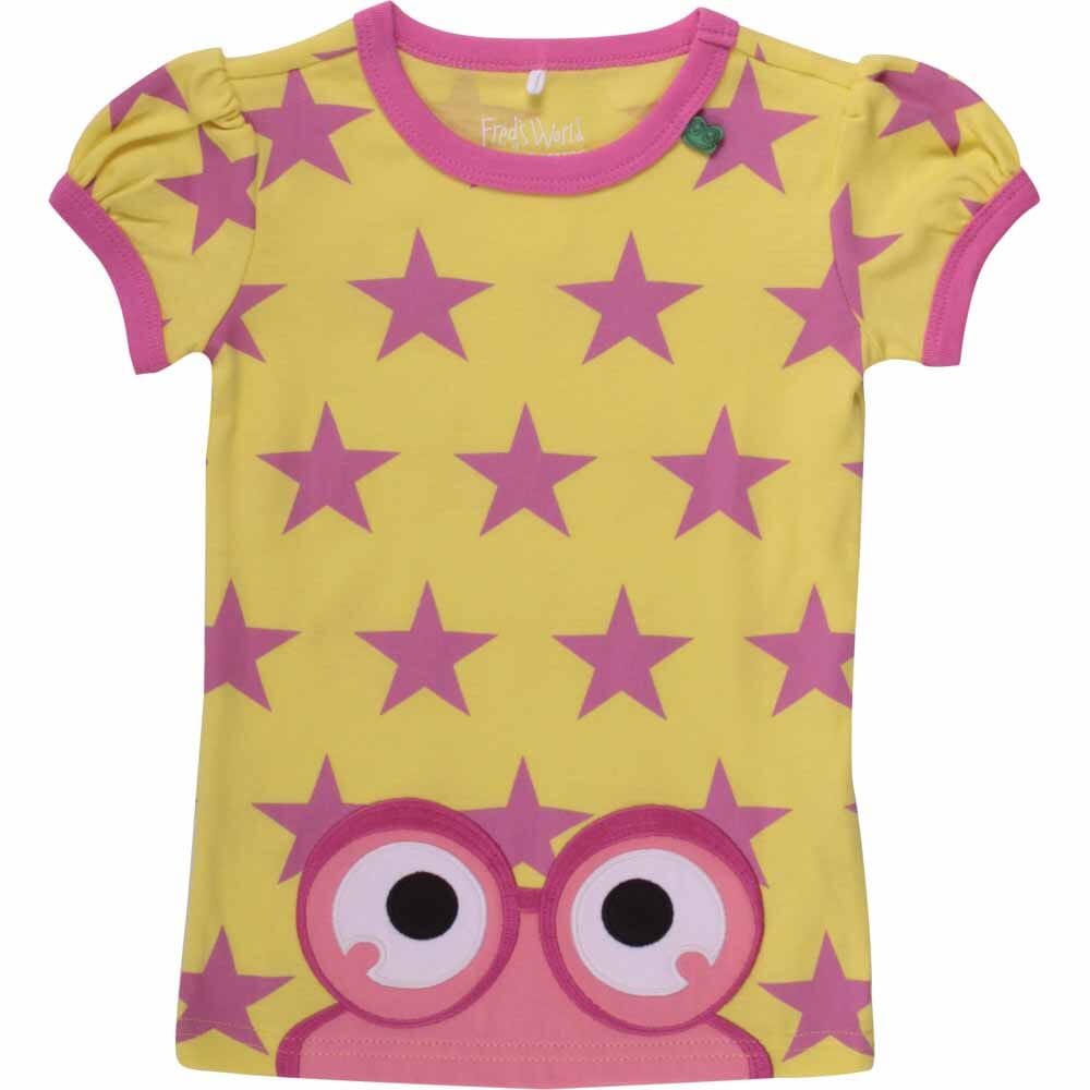 Fred's World Kurzarm Shirt Sterne und Frosch Gelb Langarmshirt Fred's World by Green Cotton 92 