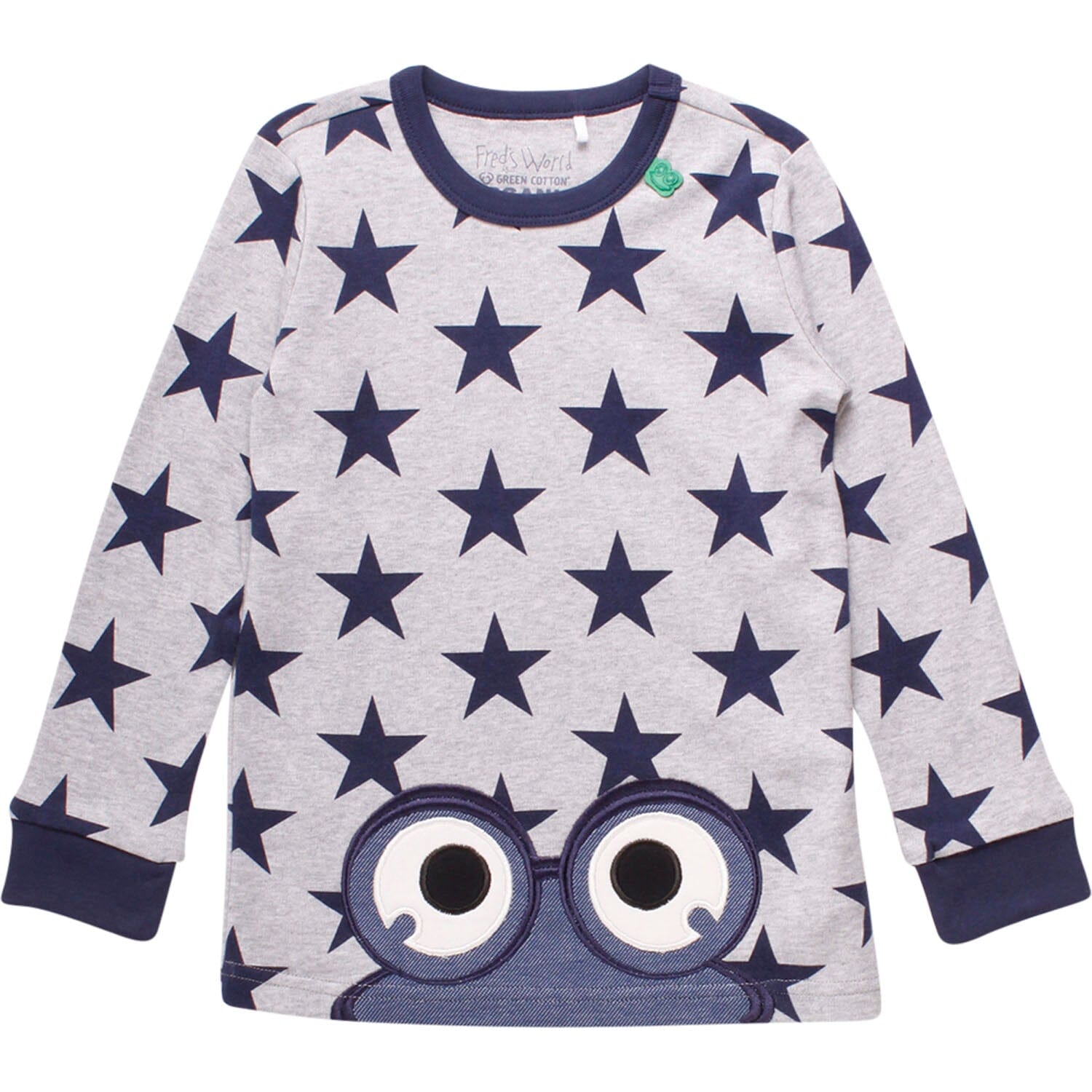 Fred's World Langarm Shirt Sterne und Frosch grau Langarmshirt Fred's World by Green Cotton 