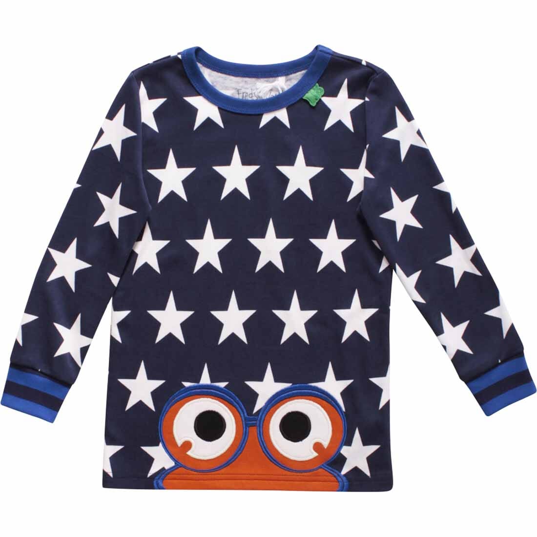 Fred's World Langarm Shirt Sterne und Frosch orange Langarmshirt Fred's World by Green Cotton 